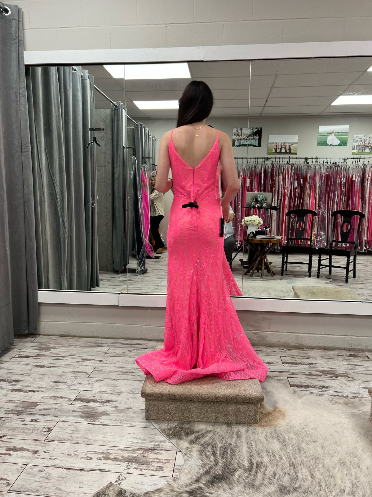 Style 20162 2 Cute Size S Prom Plunge Pink Mermaid Dress on Queenly