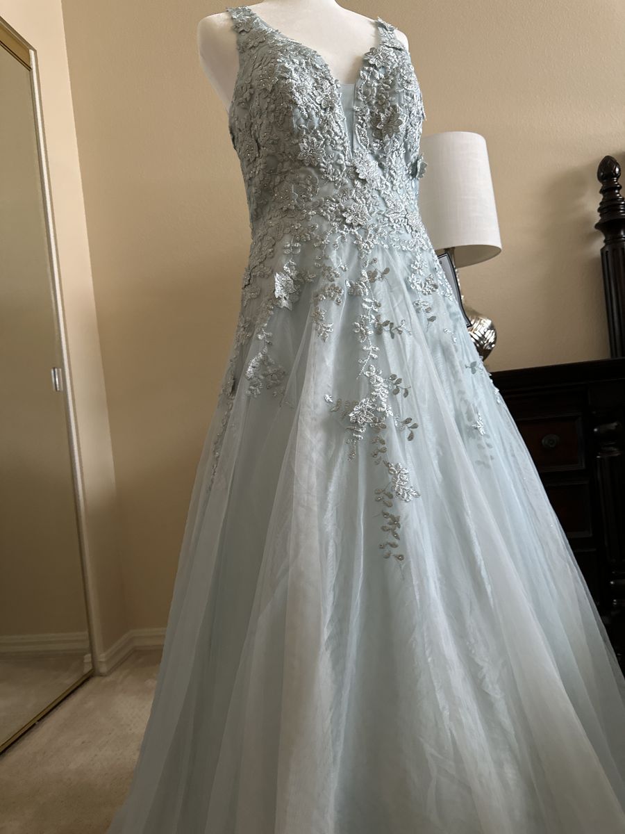 Xscape Size 10 Blue Ball Gown on Queenly
