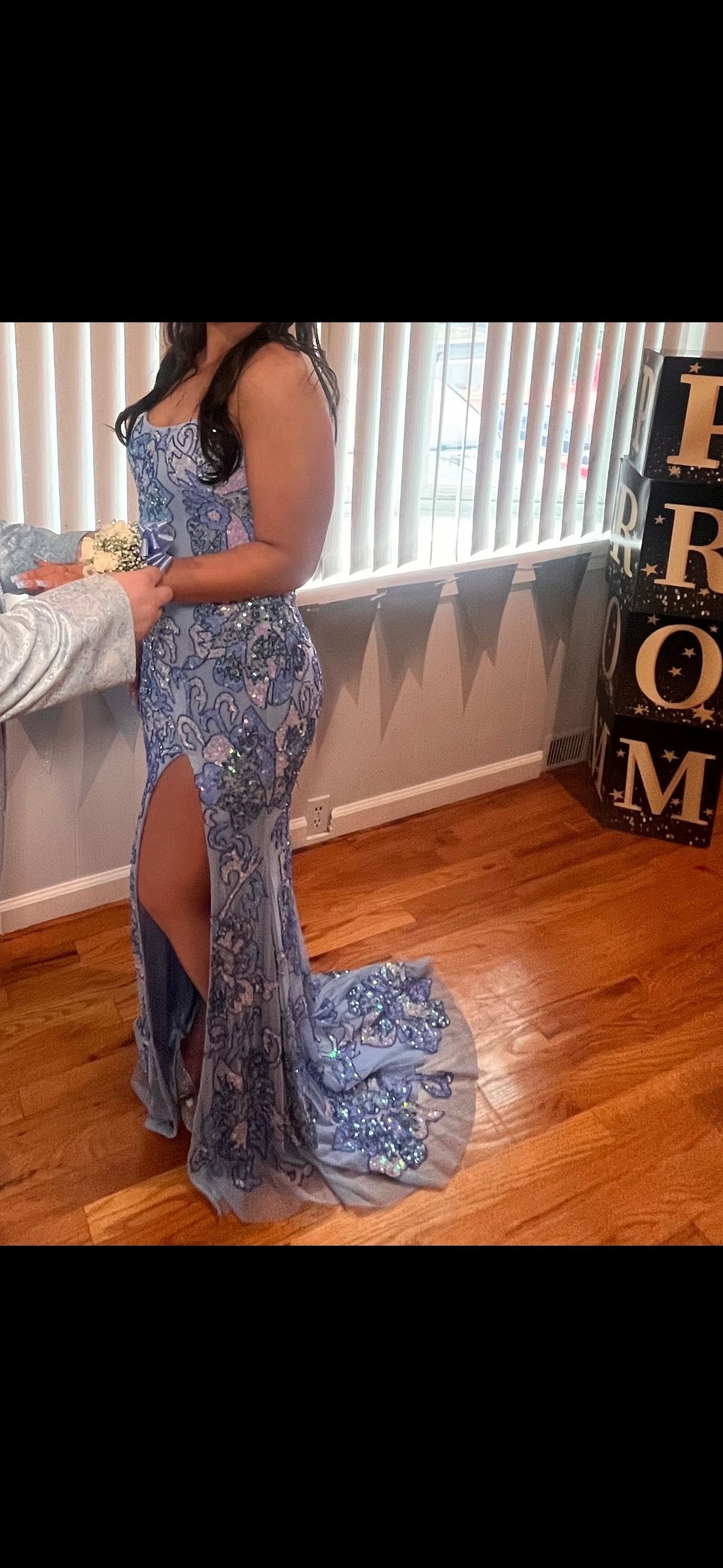 Amarra Size 8 Prom Strapless Blue Mermaid Dress on Queenly