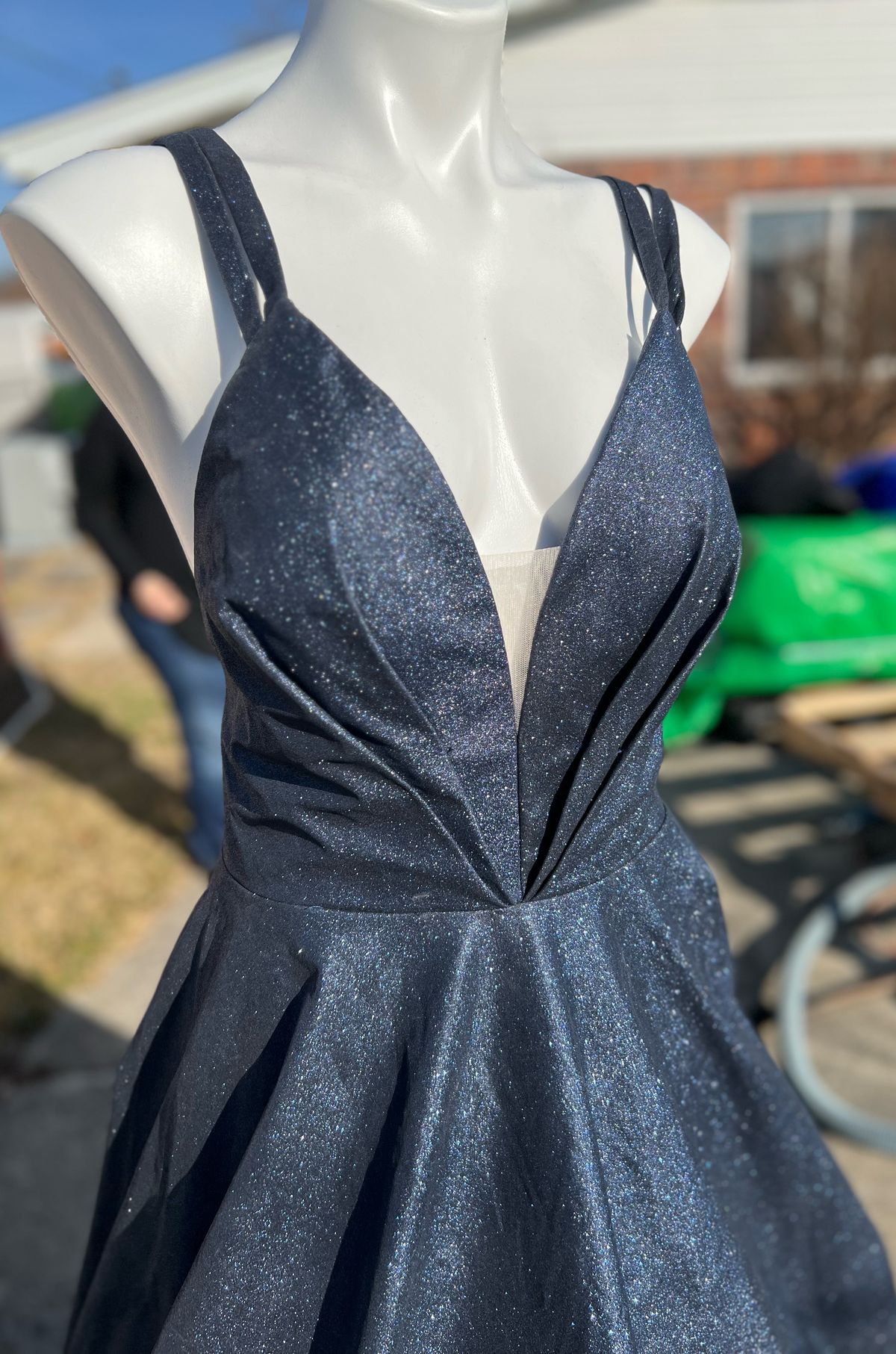 Bicici & Coty Size 2X Prom Plunge Blue Ball Gown on Queenly
