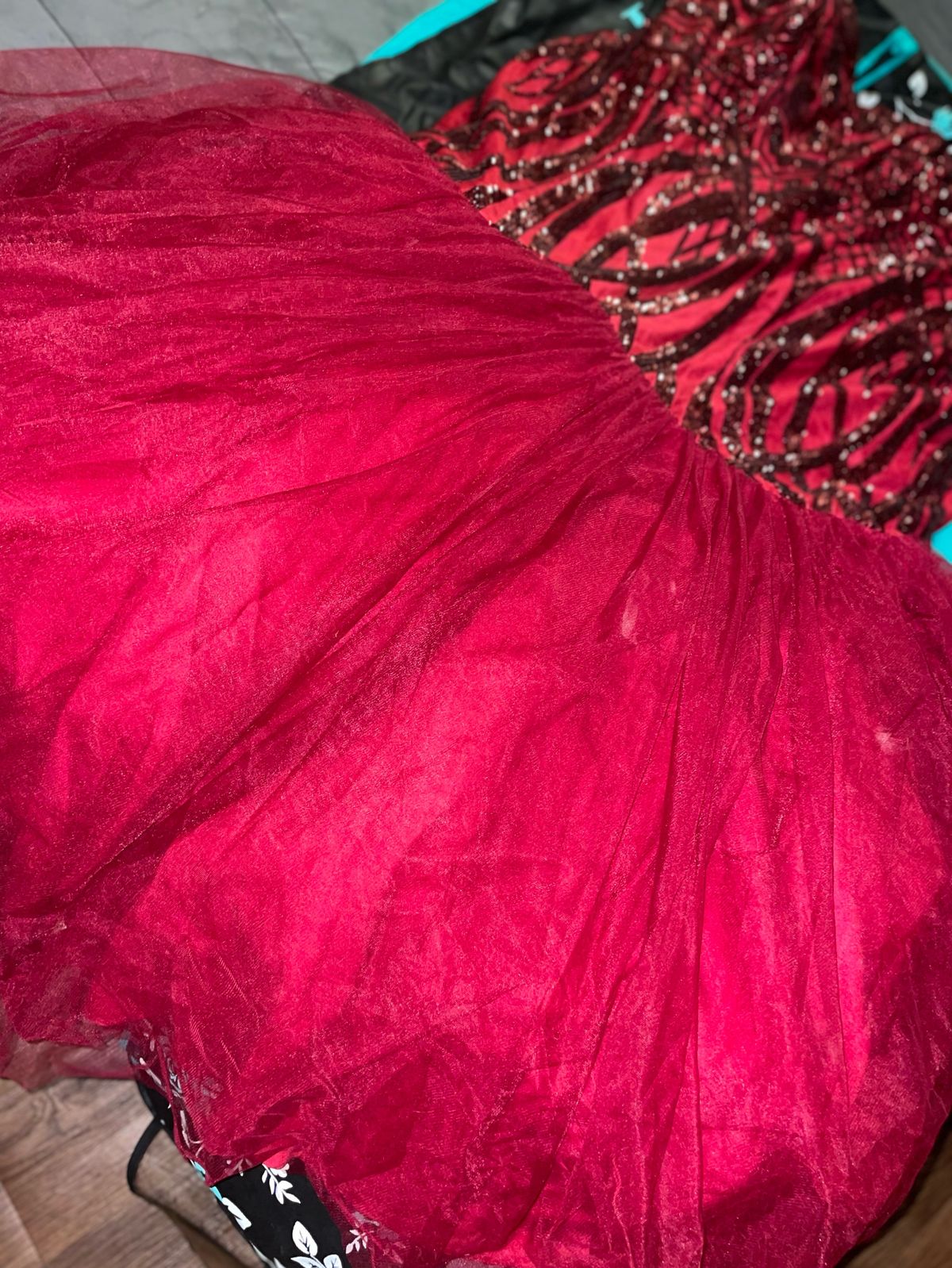 Plus Size 24 Prom Strapless Red Ball Gown on Queenly