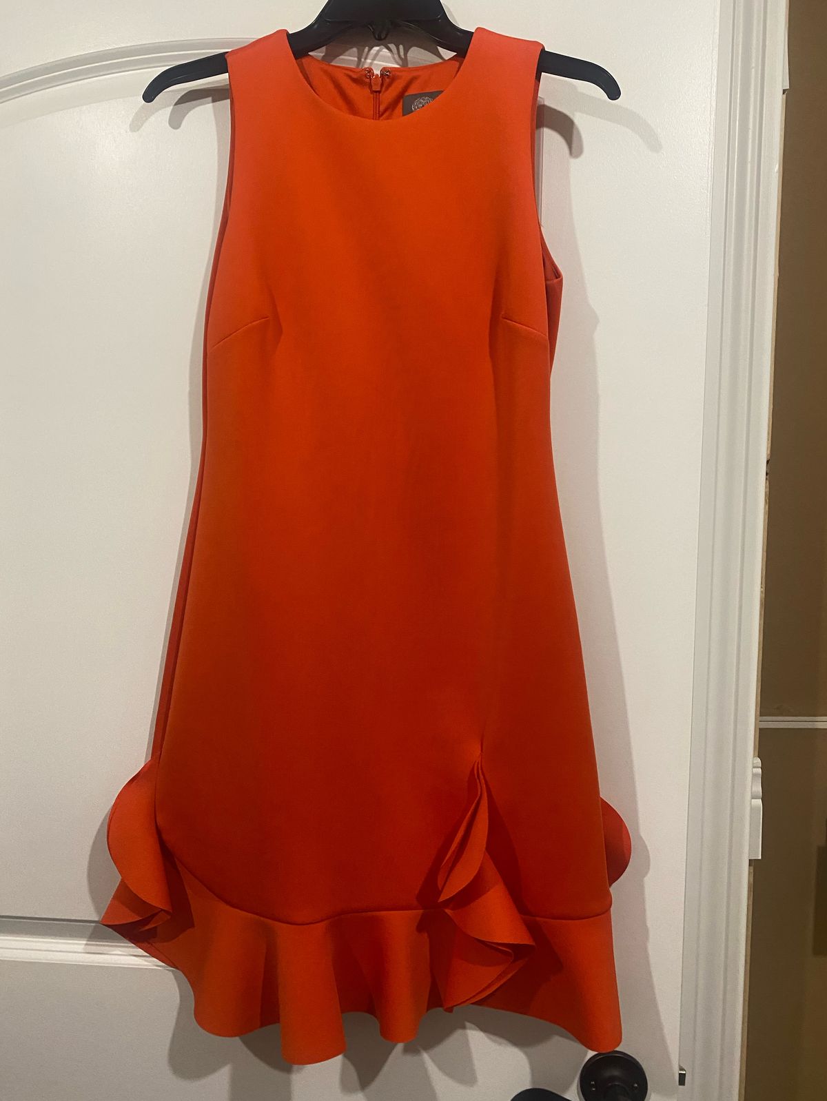 Vince Camuto Size 4 Homecoming High Neck Orange Cocktail Dress on Queenly