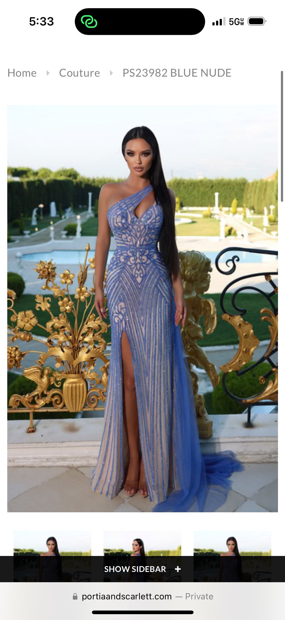Portia and Scarlett Size 6 Prom One Shoulder Blue Side Slit Dress on Queenly
