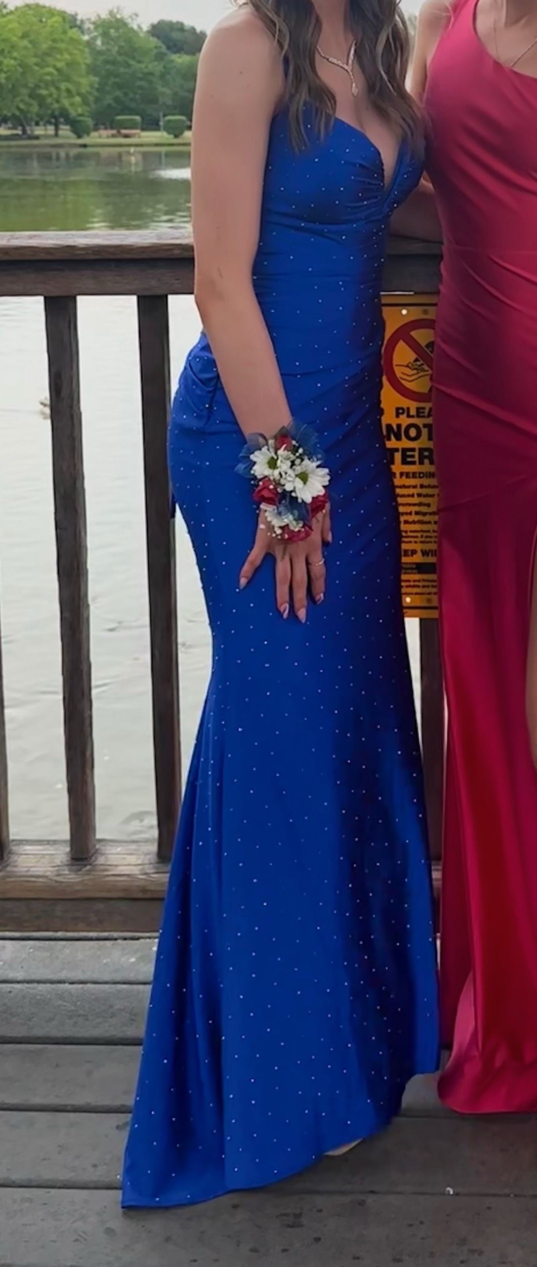 Size 0 Prom Plunge Royal Blue Mermaid Dress on Queenly