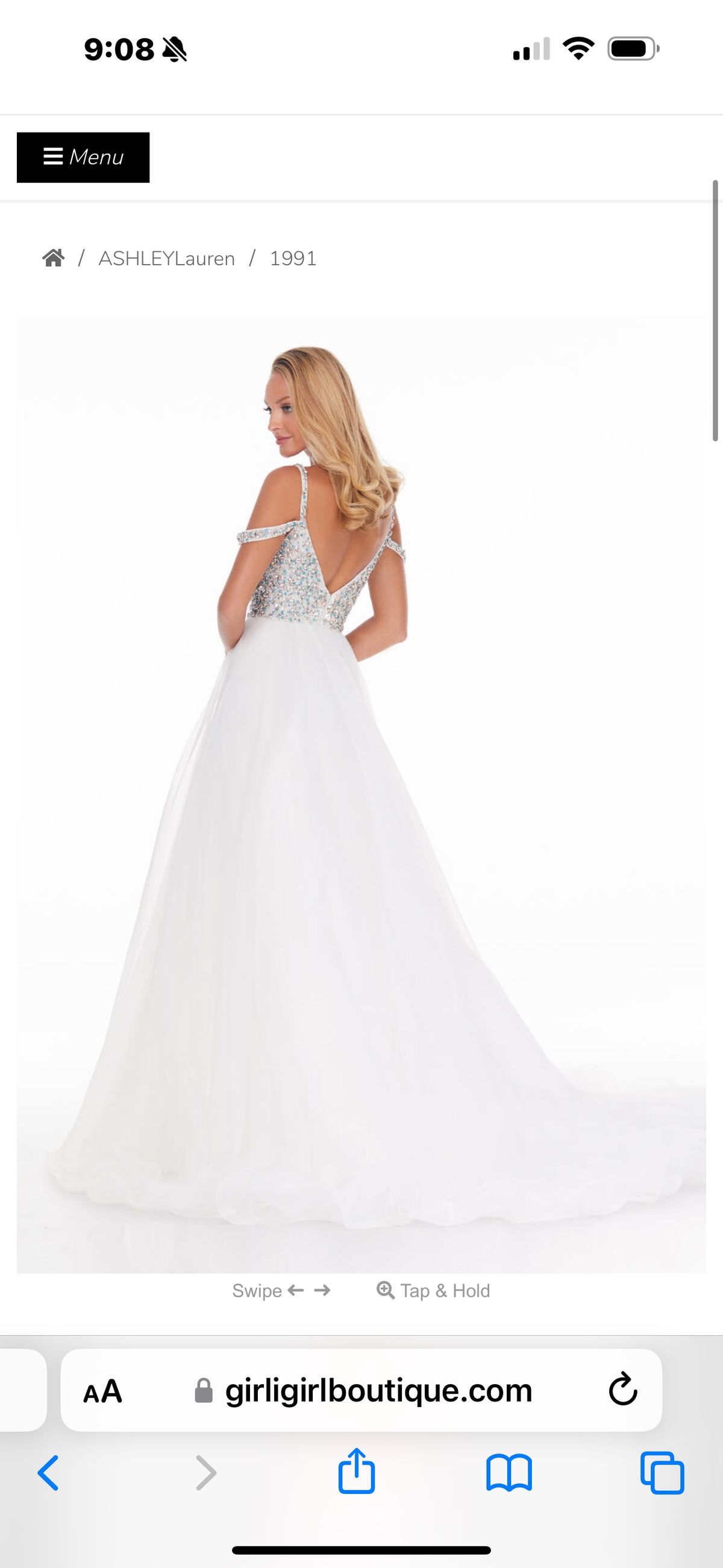 Style 1991 Ashley Lauren Size 2 White Ball Gown on Queenly