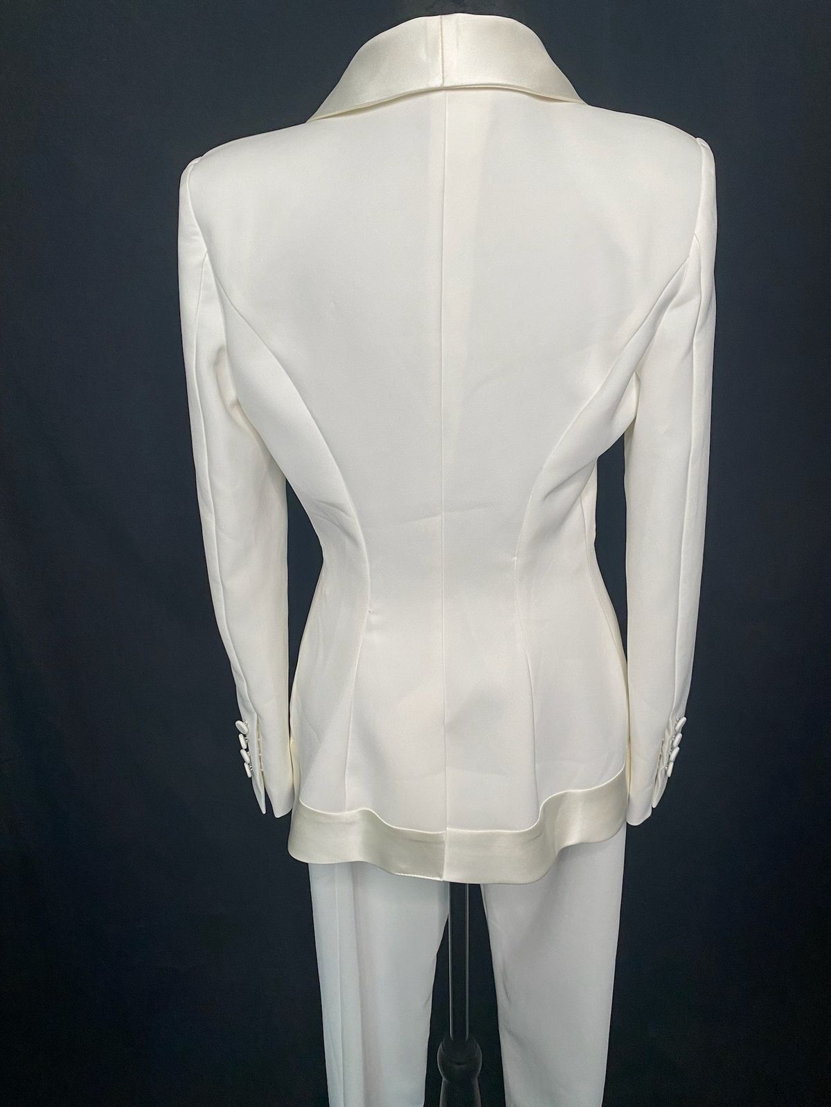 Jovani Size 4 Pageant Long Sleeve White Formal Jumpsuit on Queenly