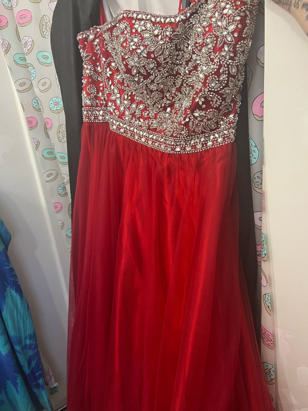 Tease  Plus Size 18 Prom Sequined Red Ball Gown on Queenly