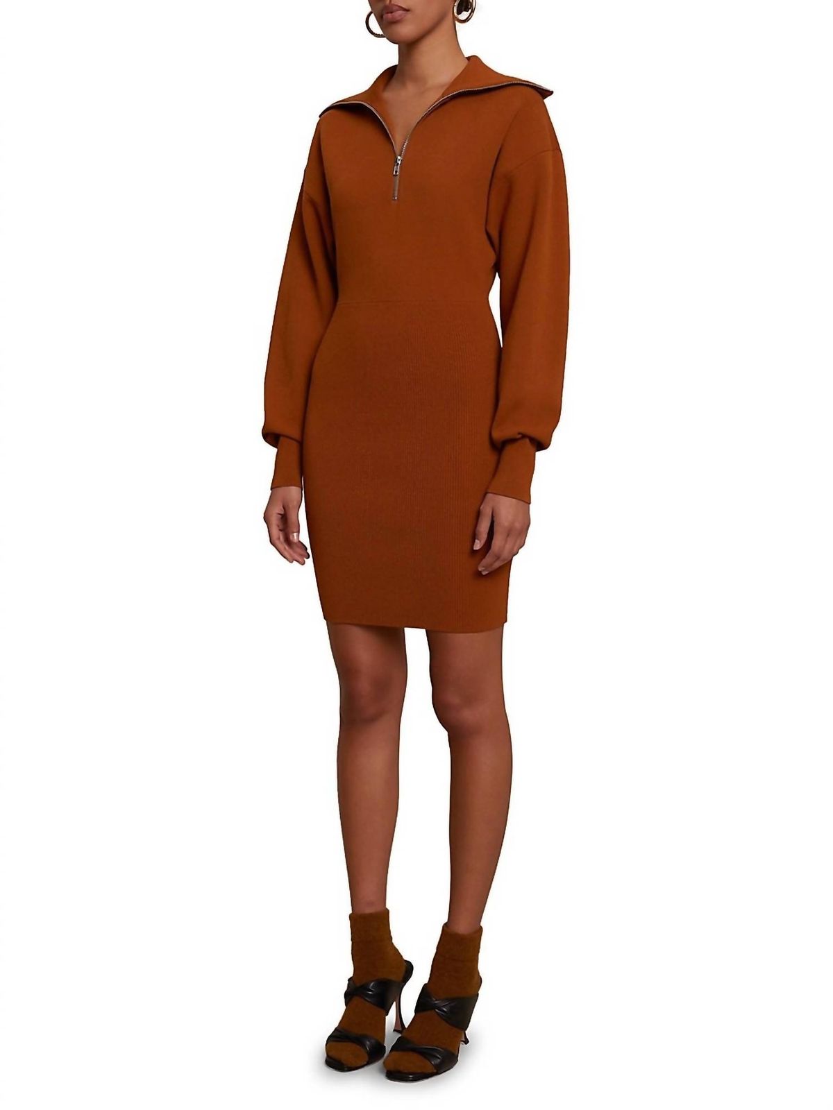 Style 1-1125819777-3236 A.L.C. Size S Long Sleeve Brown Cocktail Dress on Queenly