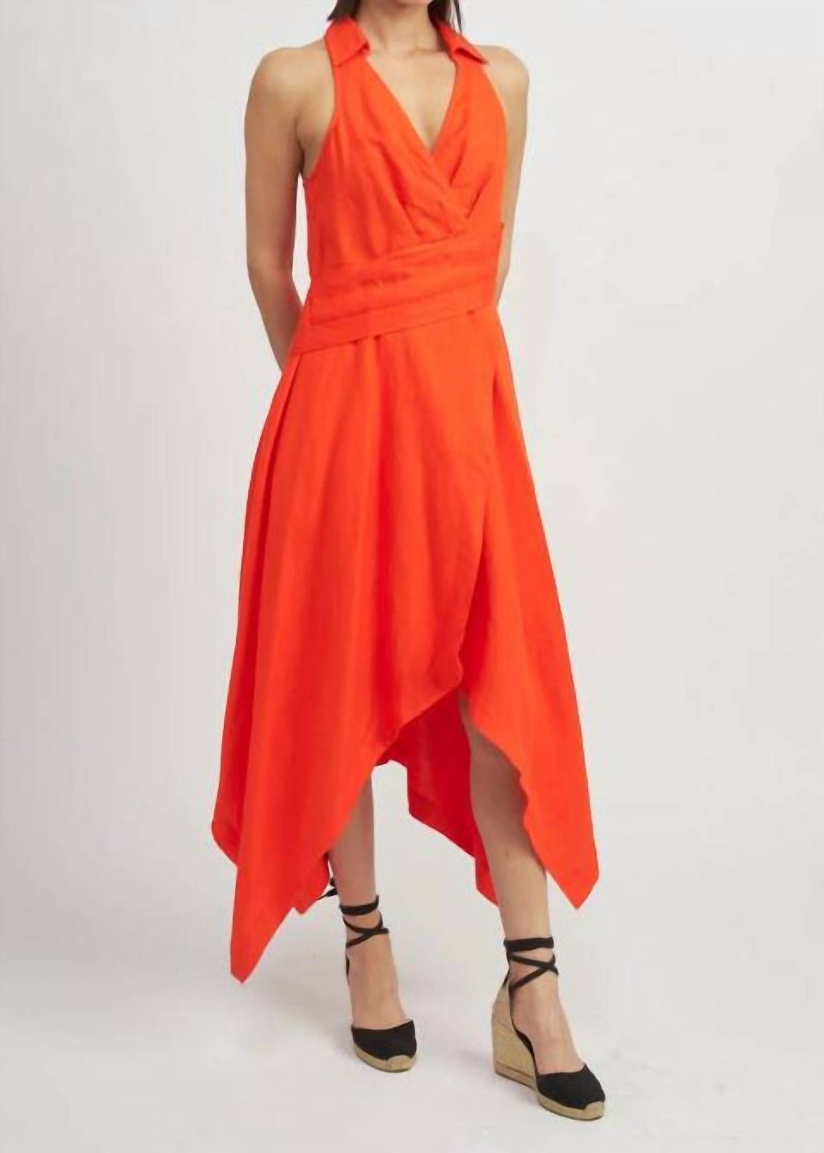 Style 1-1270903777-2696 En Saison Size L High Neck Orange Cocktail Dress on Queenly