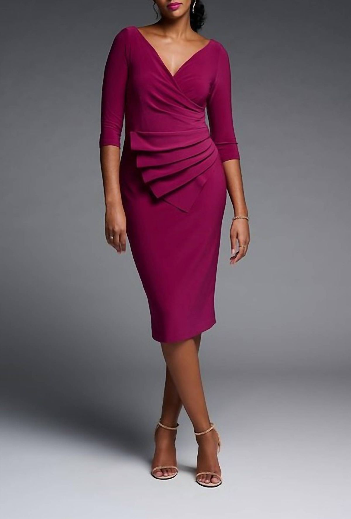 Style 1-1747585117-1901 Joseph Ribkoff Size 6 Purple Cocktail Dress on Queenly