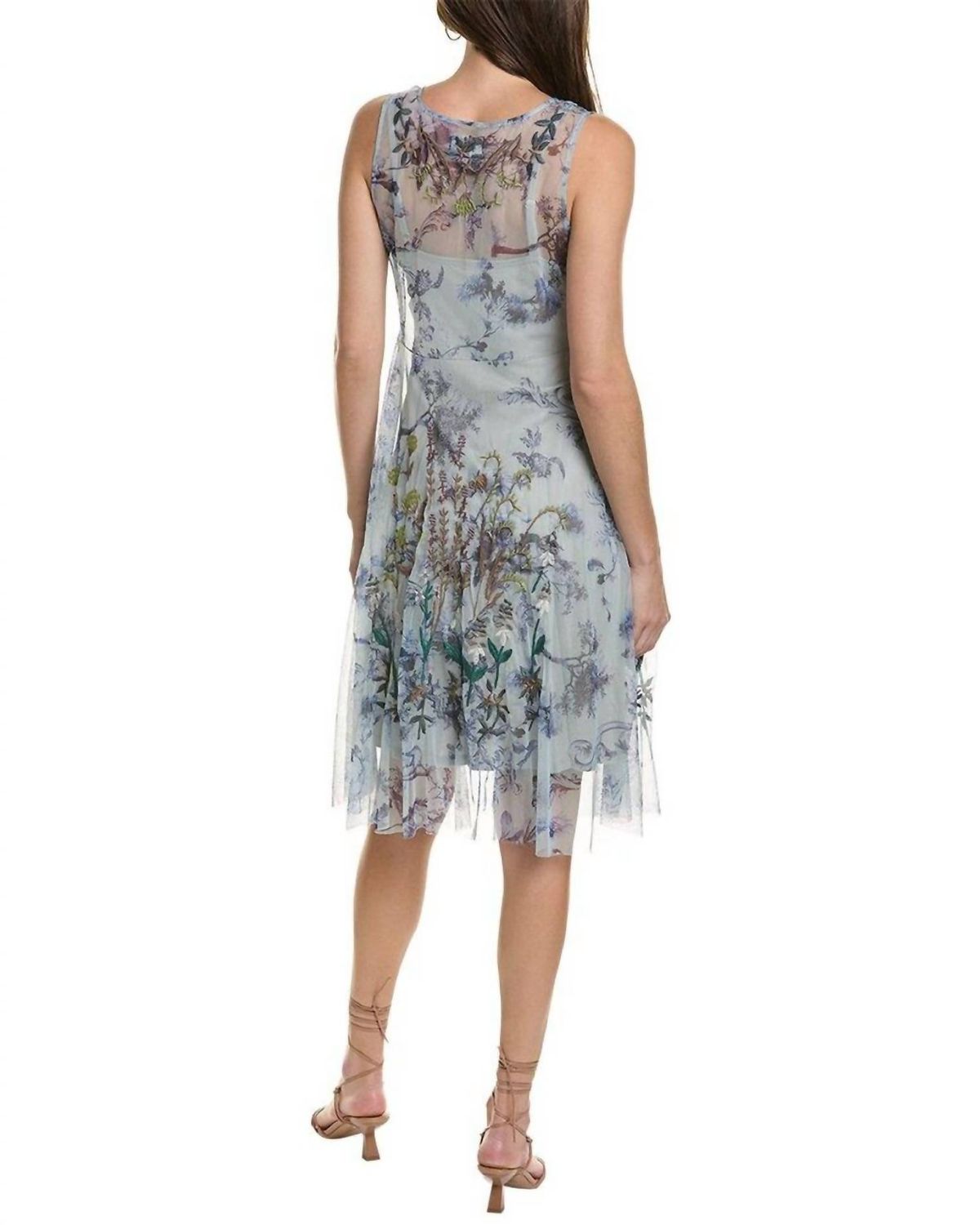 Style 1-1859224083-2901 Johnny Was Size M Floral Blue Cocktail Dress on Queenly