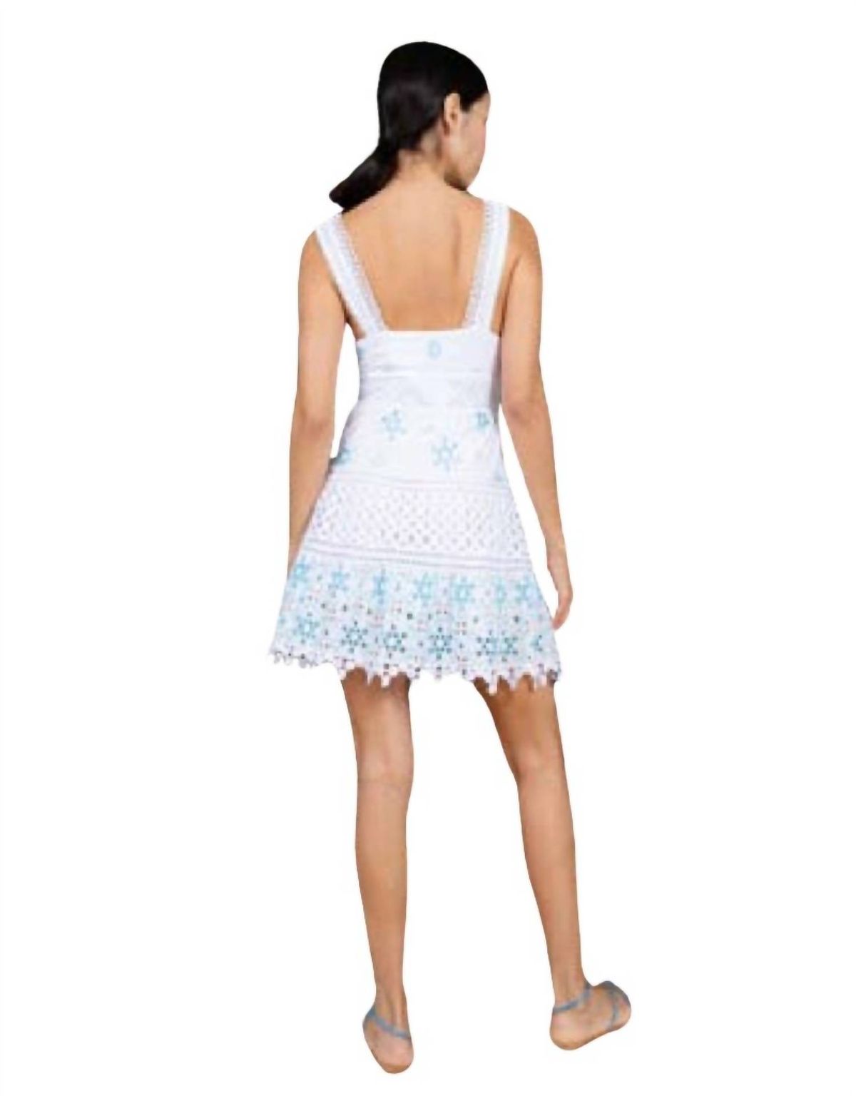Style 1-2081394309-3236 Temptation Positano Size S Plunge Lace Turquoise Blue Cocktail Dress on Queenly
