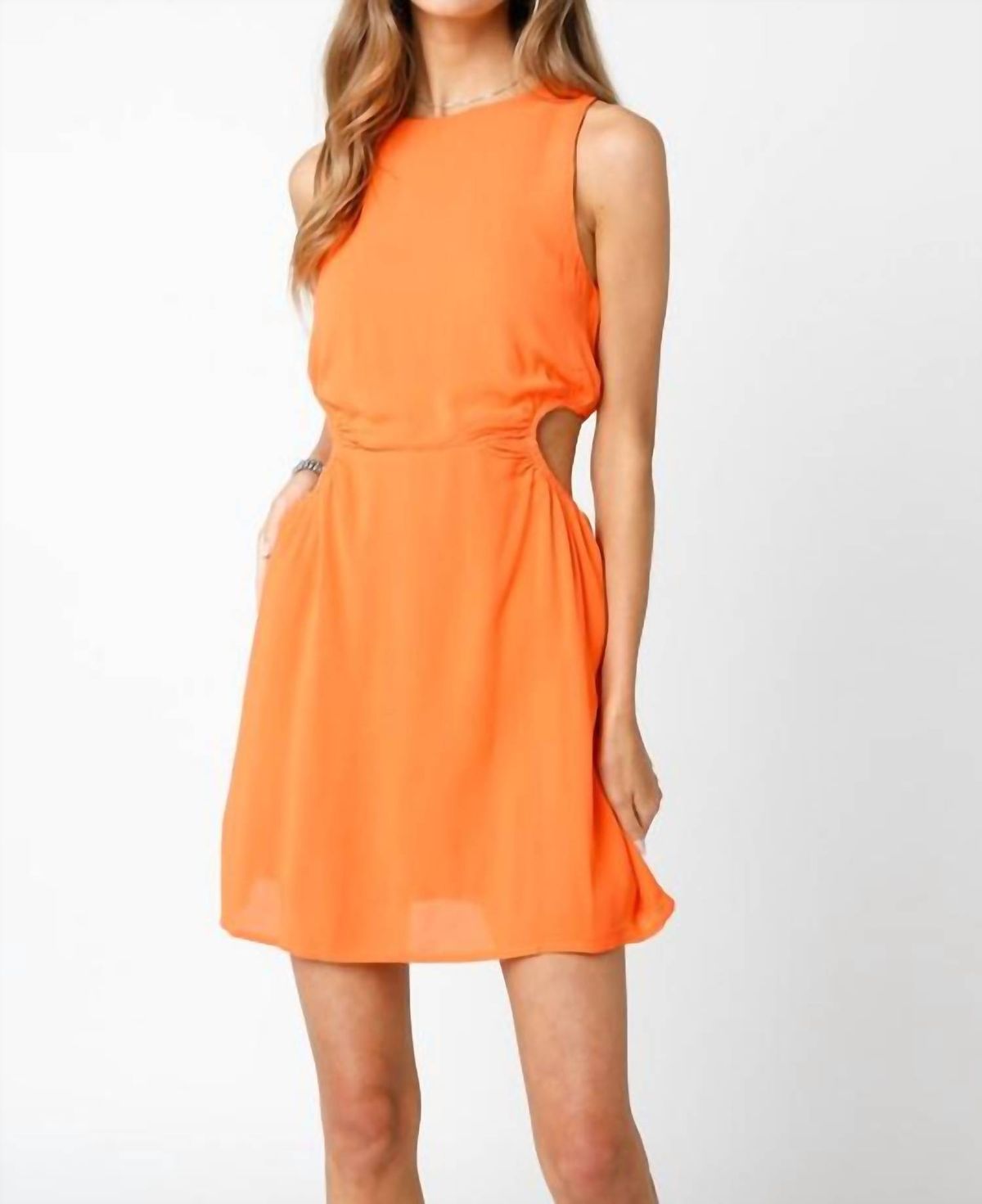 Style 1-2133246776-2791 OLIVACEOUS Size L Orange Cocktail Dress on Queenly