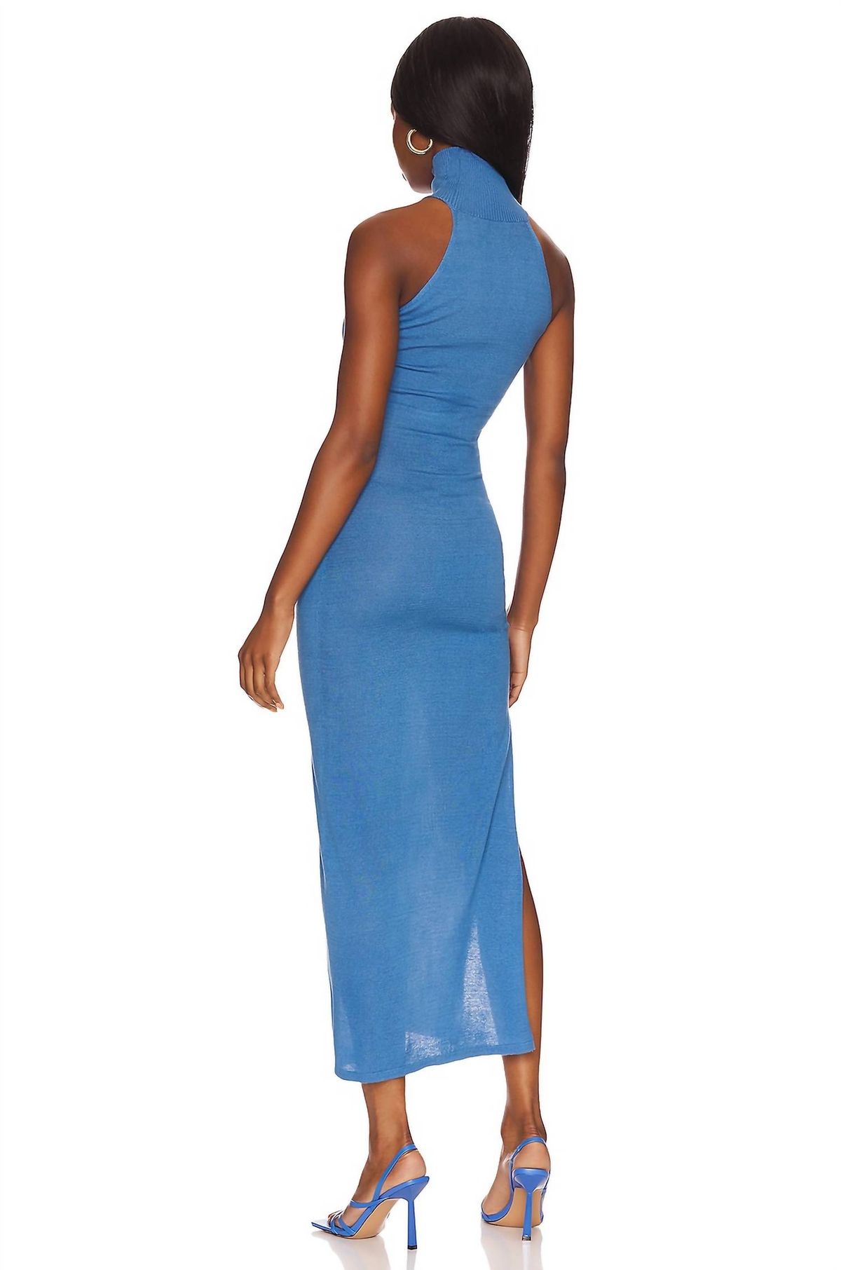 Style 1-2286125100-3973 RtA Size XS High Neck Satin Blue Cocktail Dress on Queenly
