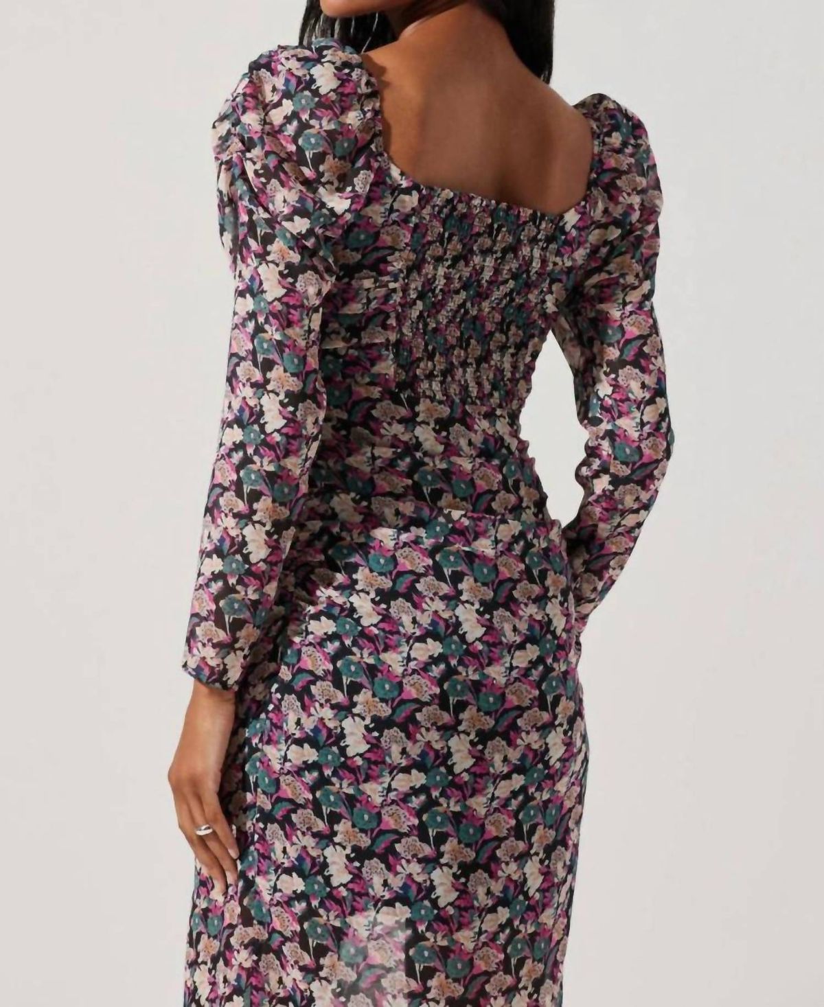 Style 1-2625356413-2696 ASTR Size L Long Sleeve Floral Pink Cocktail Dress on Queenly