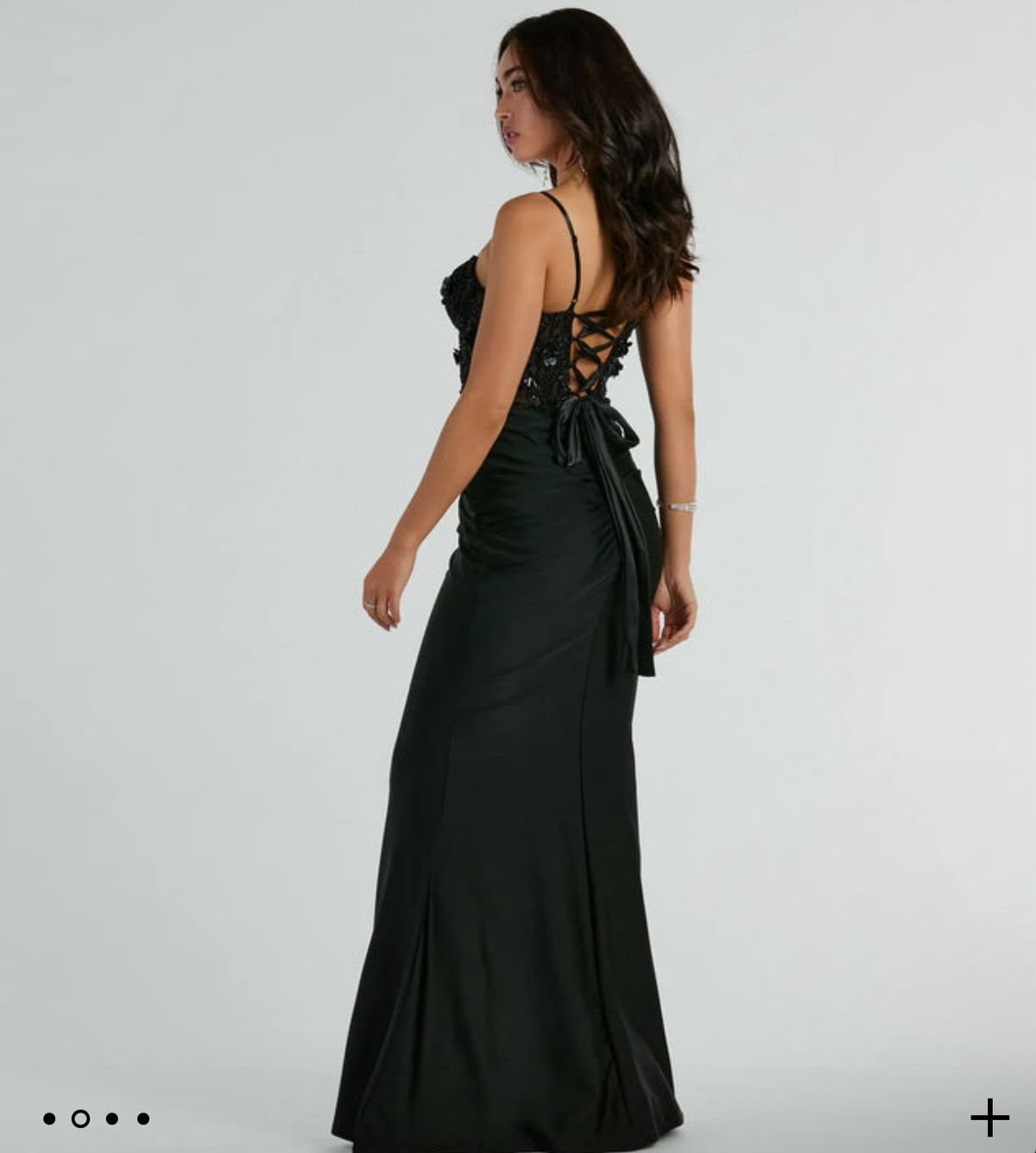 Style 05002-8074 Windsor Size S Prom Plunge Black Mermaid Dress on Queenly
