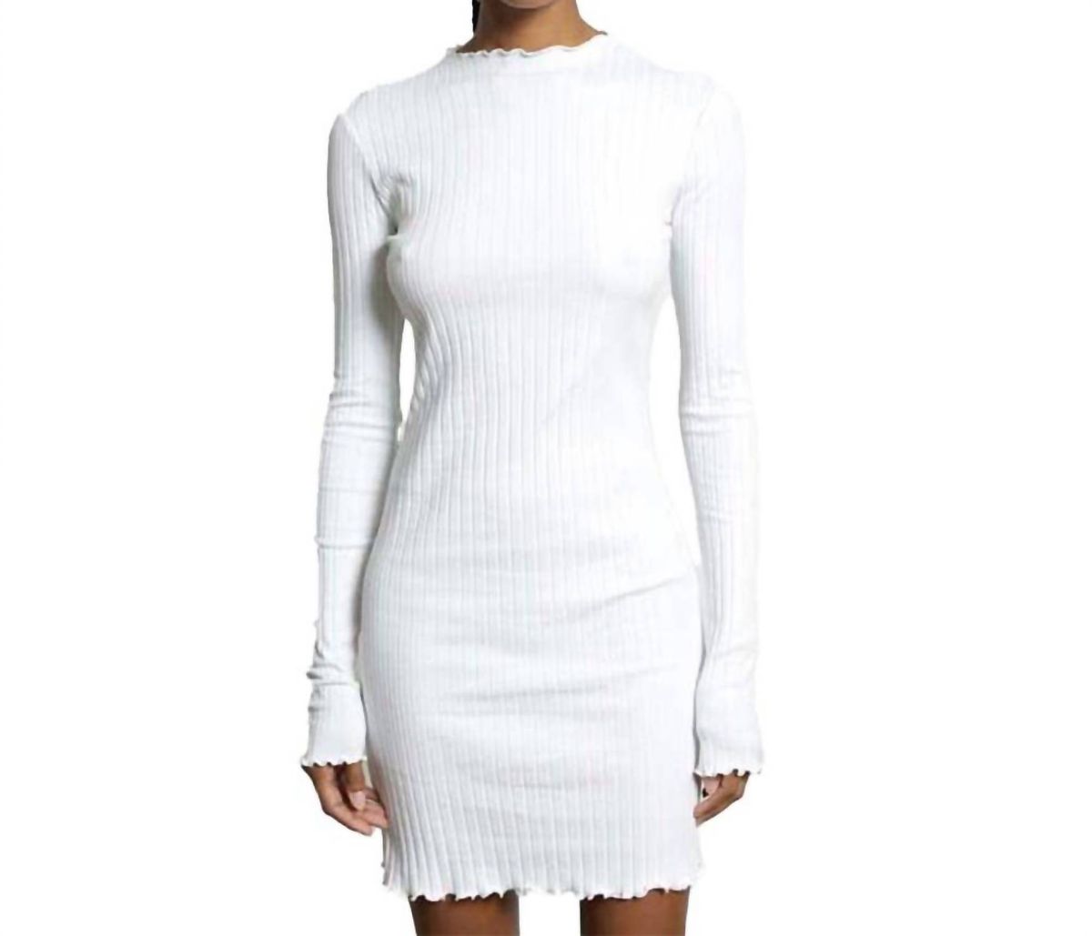 Style 1-3221571043-2696 TWENTY MONTREAL Size L Long Sleeve White Cocktail Dress on Queenly
