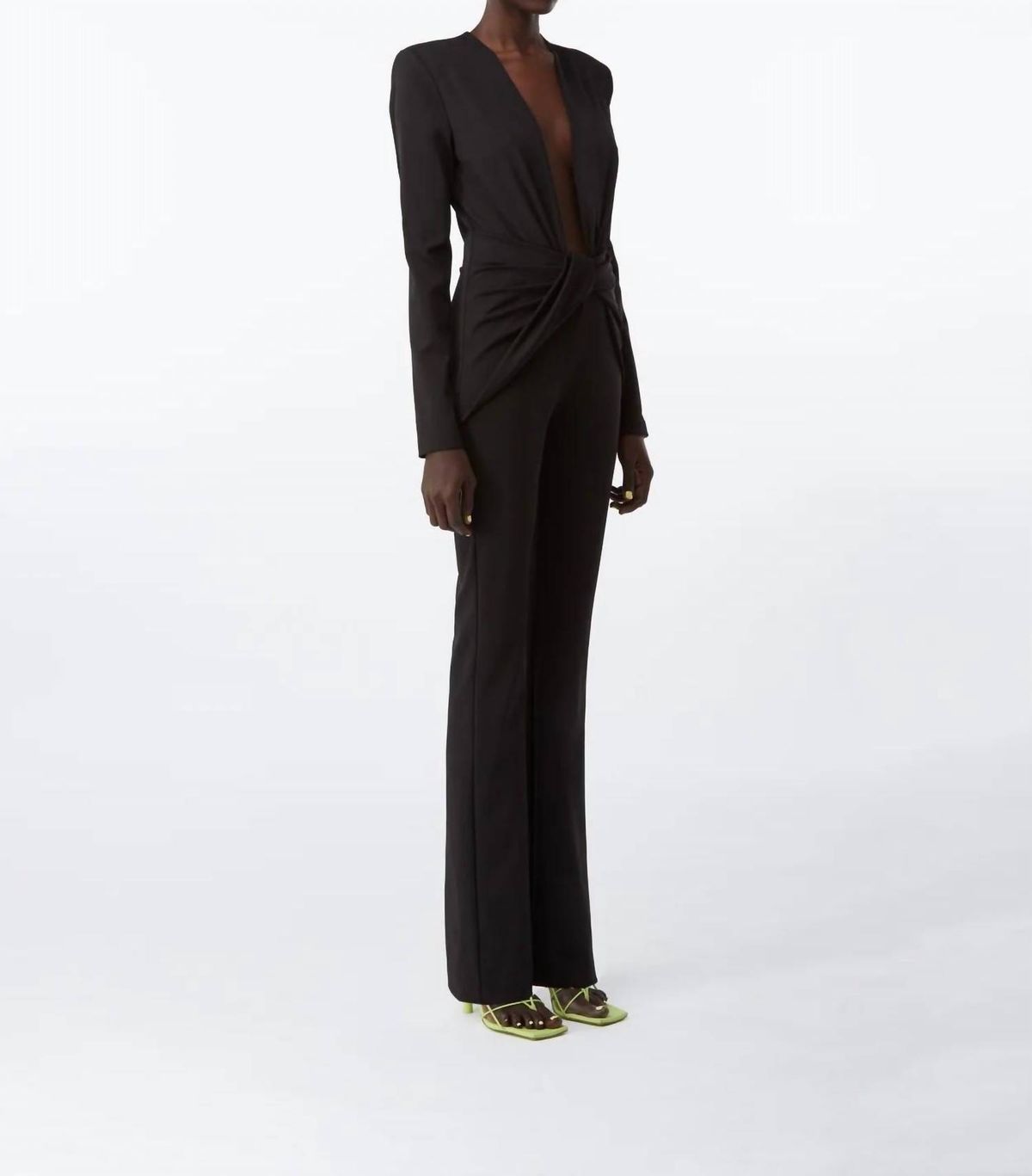 Style 1-3467363907-1130 GAUGE 81 Plus Size 34 Plunge Black Formal Jumpsuit on Queenly