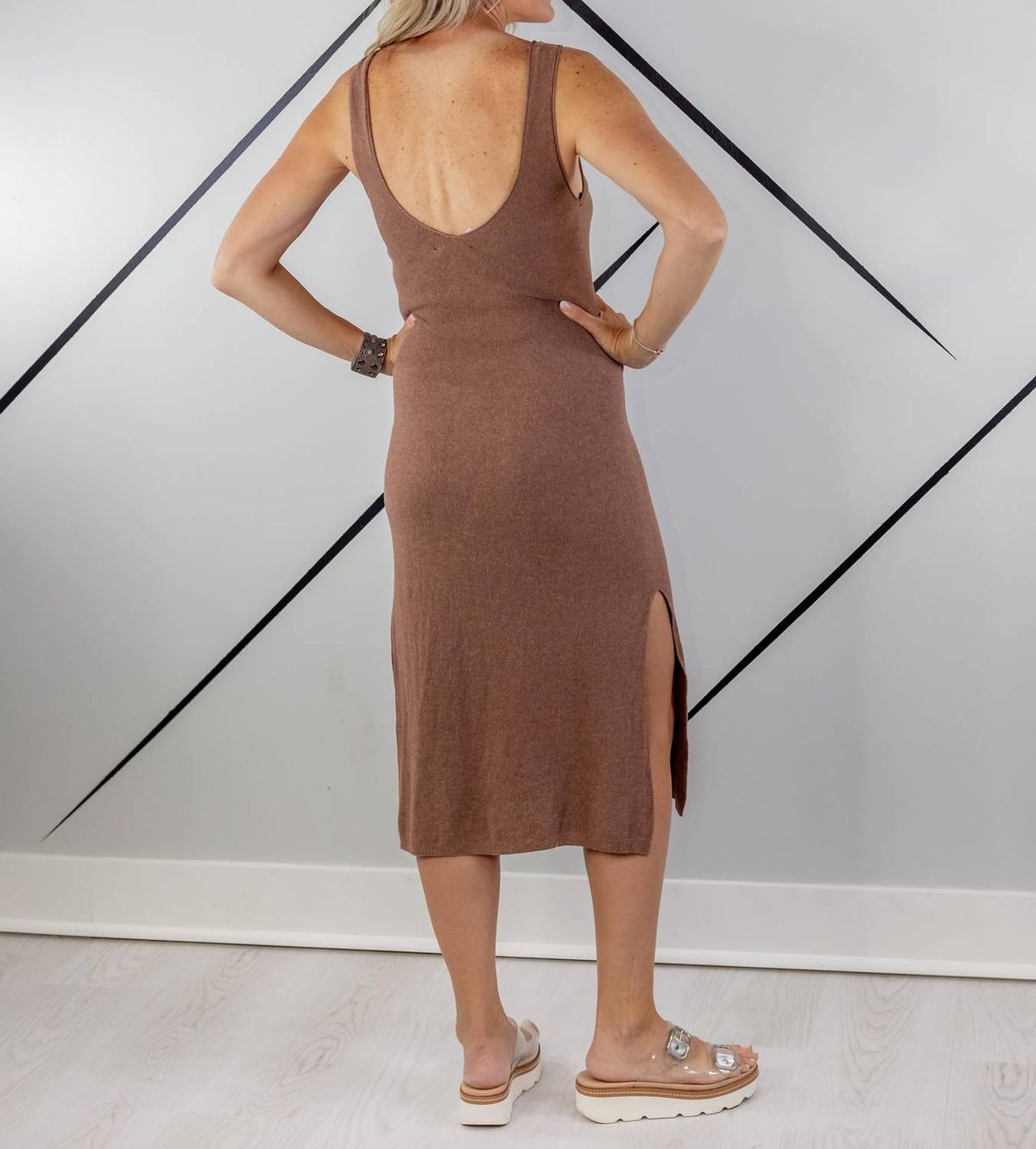 Style 1-3486254201-2791 HYFVE Size L Brown Cocktail Dress on Queenly