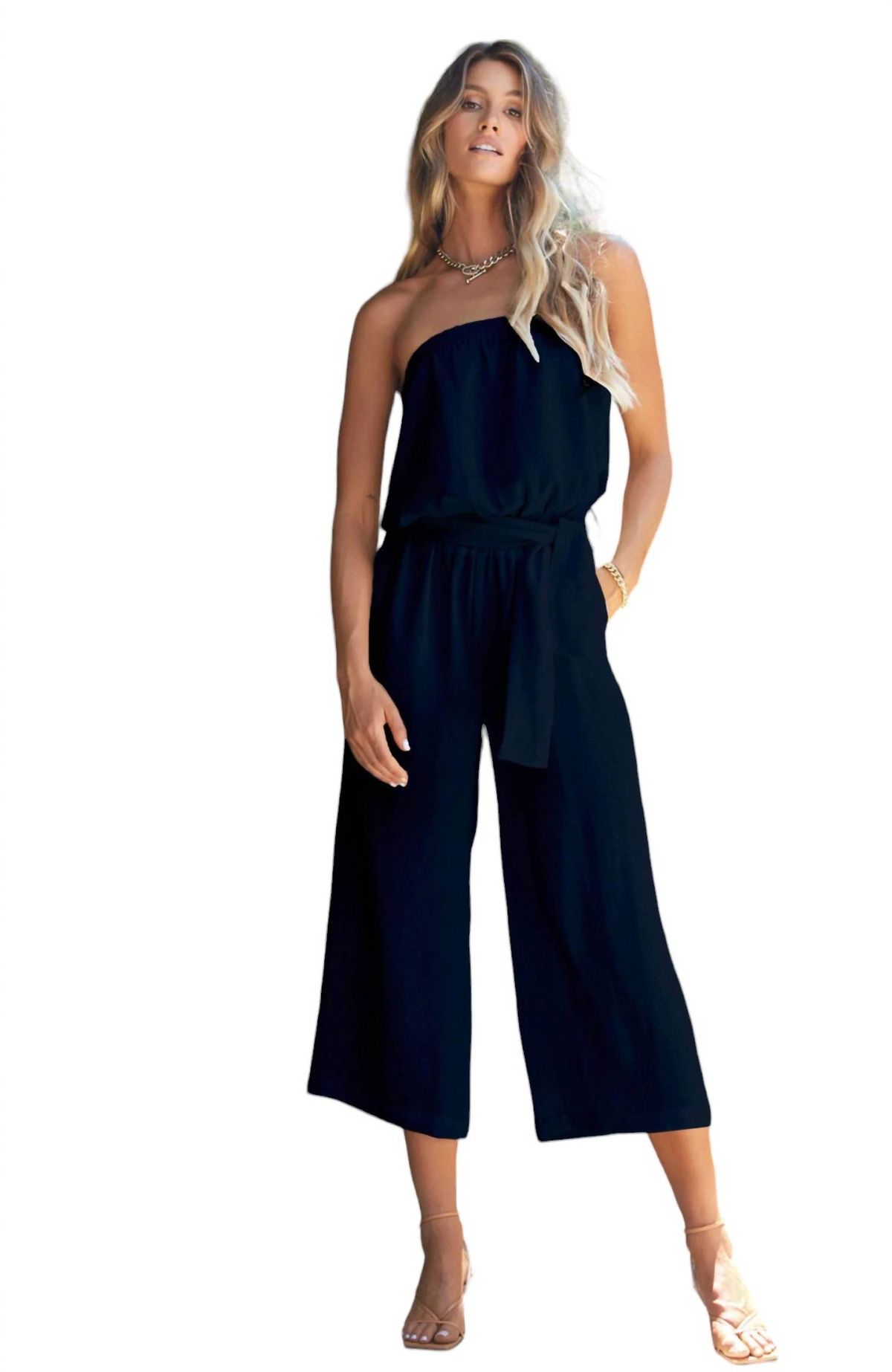 Style 1-3516302996-3855 bishop + young Size XS Strapless Blue Formal Jumpsuit on Queenly
