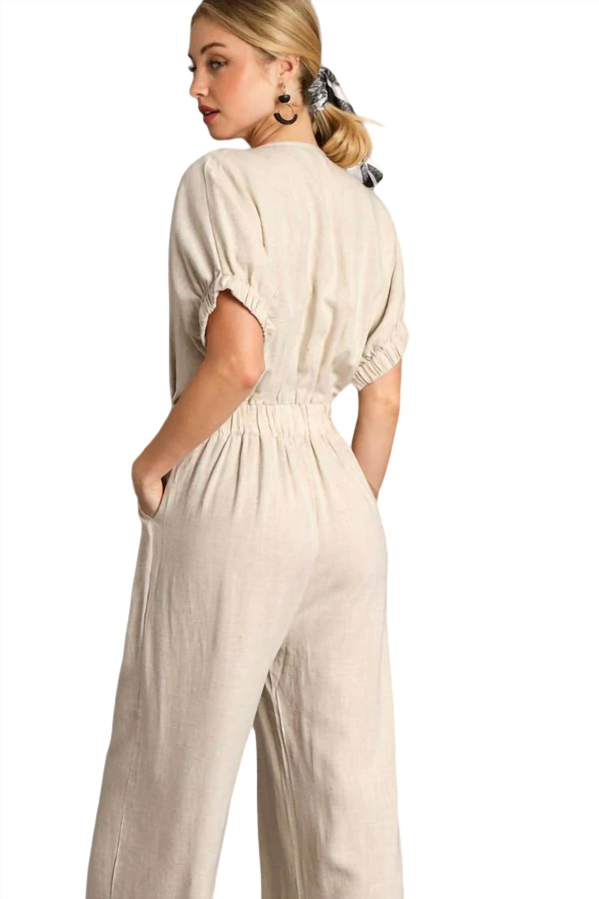 Style 1-3864814657-3471 umgee Size S Nude Formal Jumpsuit on Queenly