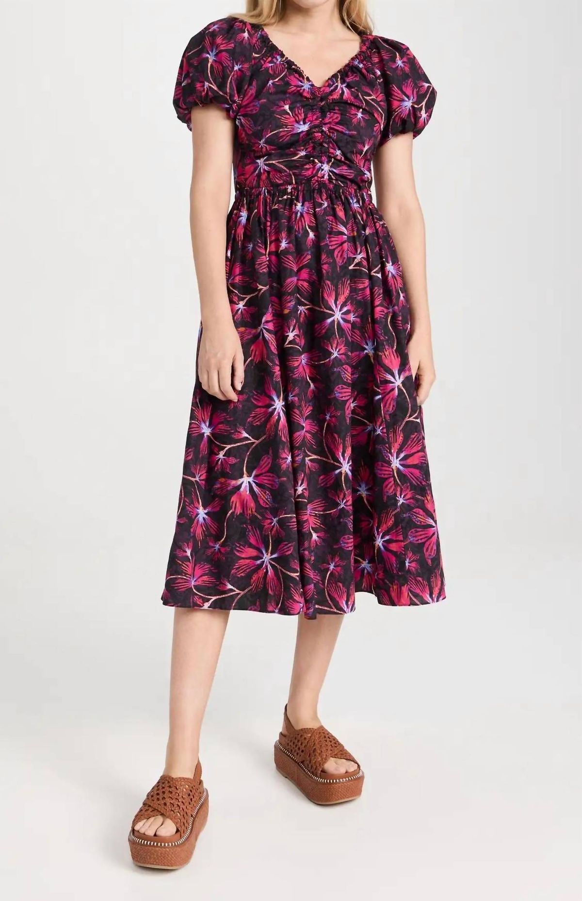 Style 1-3974345759-1901 Ulla Johnson Size 6 Floral Purple Cocktail Dress on Queenly
