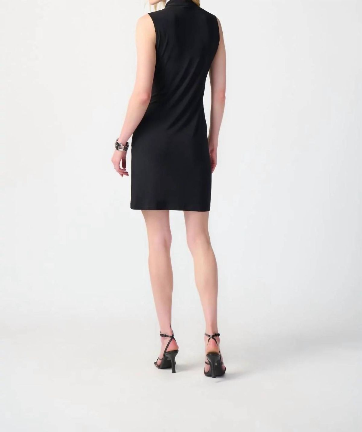 Style 1-4012138202-649 Joseph Ribkoff Size 2 High Neck Black Cocktail Dress on Queenly