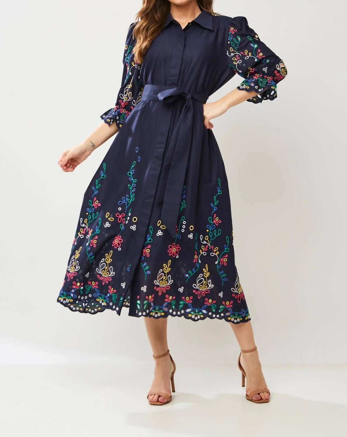 Style 1-4210751077-1615 Marie Mercié Plus Size 44 Long Sleeve Navy Blue Cocktail Dress on Queenly