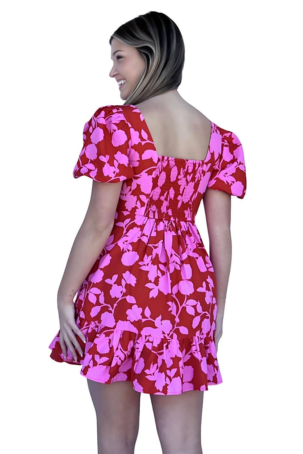 Style 1-4212059250-2790 SUGARLIPS Size L Floral Pink Cocktail Dress on Queenly