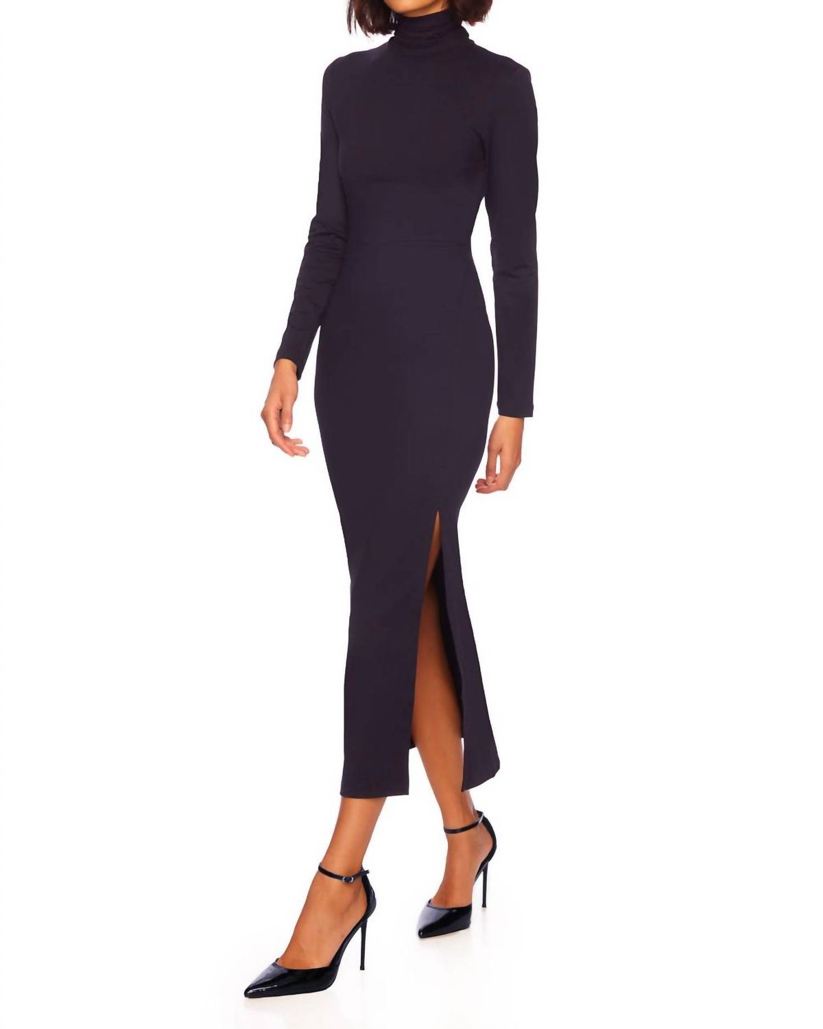 Style 1-518984391-2696 Susana Monaco Size L Long Sleeve Black Cocktail Dress on Queenly