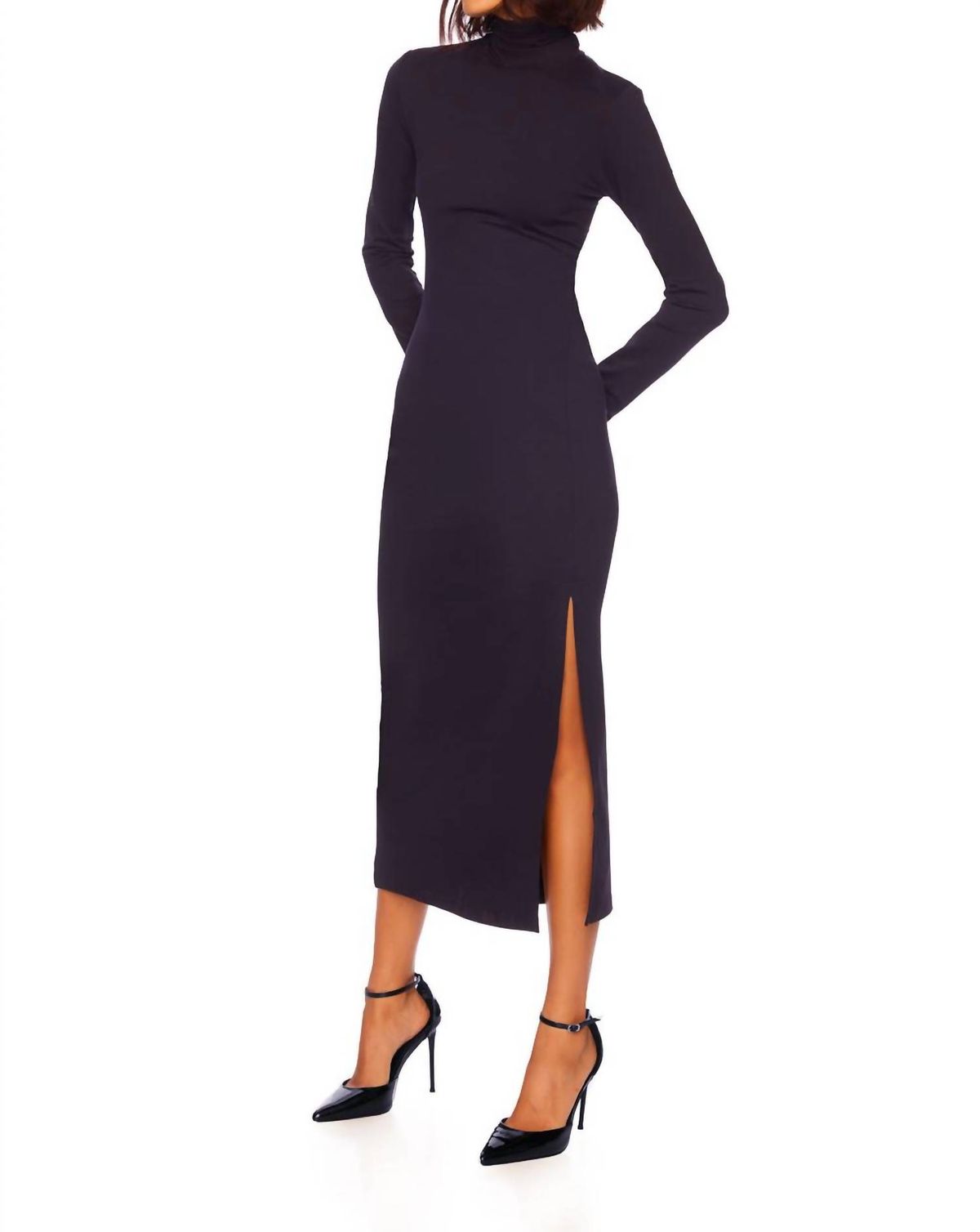 Style 1-518984391-2696 Susana Monaco Size L Long Sleeve Black Cocktail Dress on Queenly