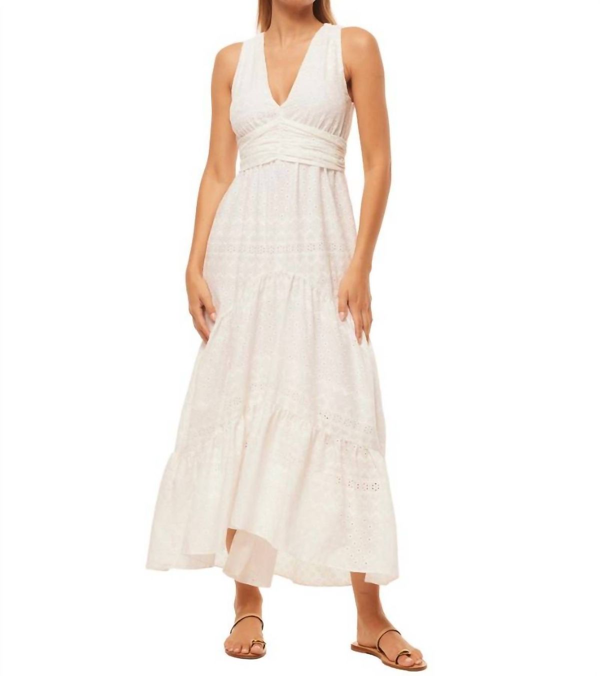 Style 1-887934720-2901 Misa Los Angeles Size M Plunge White Cocktail Dress on Queenly