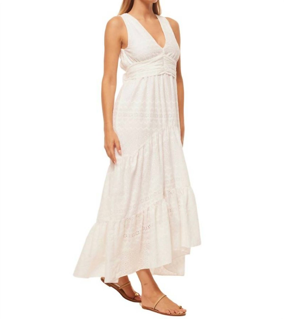 Style 1-887934720-2901 Misa Los Angeles Size M Plunge White Cocktail Dress on Queenly