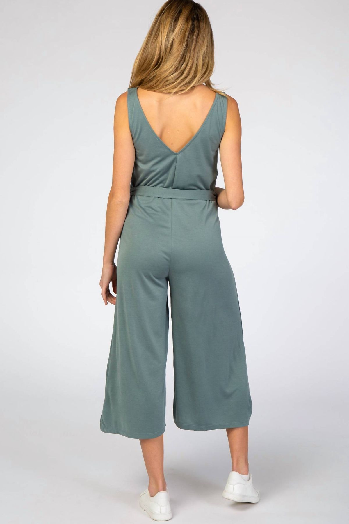Style 1-916265270-2791 SHE + SKY Size L Sequined Green Formal Jumpsuit on Queenly