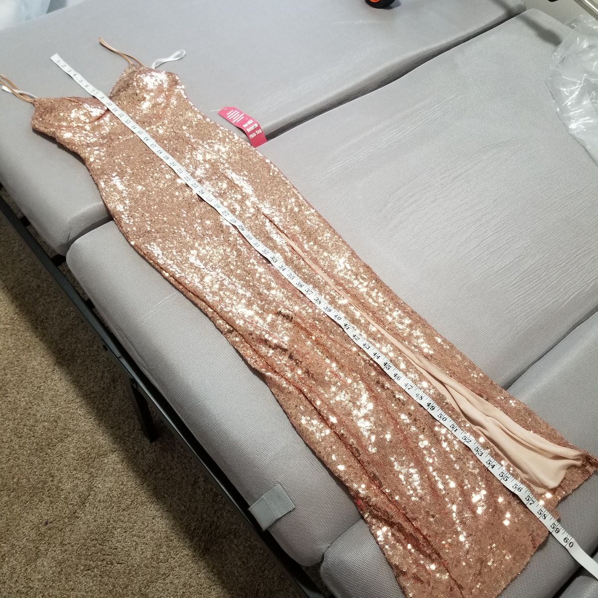 Style Rose Gold B. Smart Size 4 Prom Rose Gold Side Slit Dress on Queenly
