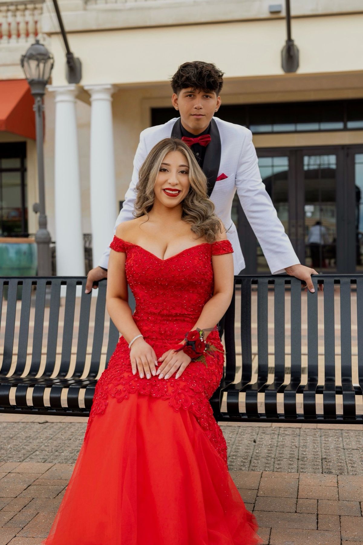Size 6 Prom Off The Shoulder Red Mermaid Dress on Queenly
