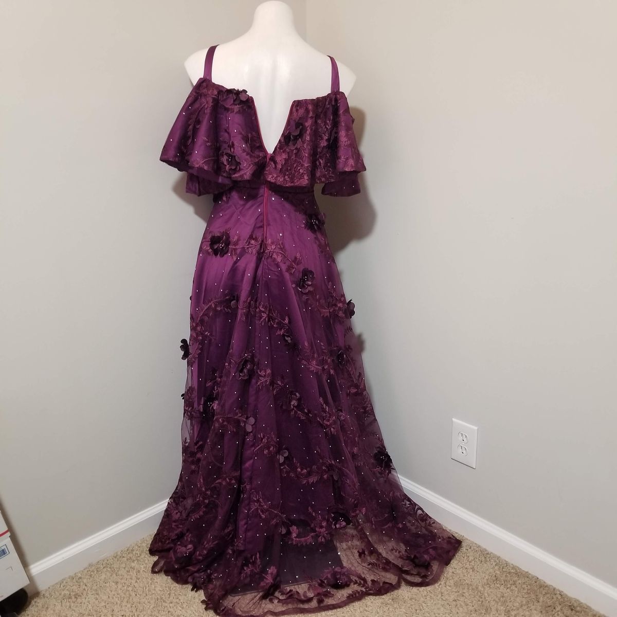 Handmade Size 2 Sequined Purple A-line Dress on Queenly