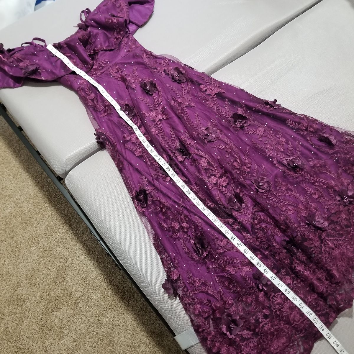 Handmade Size 2 Sequined Purple A-line Dress on Queenly