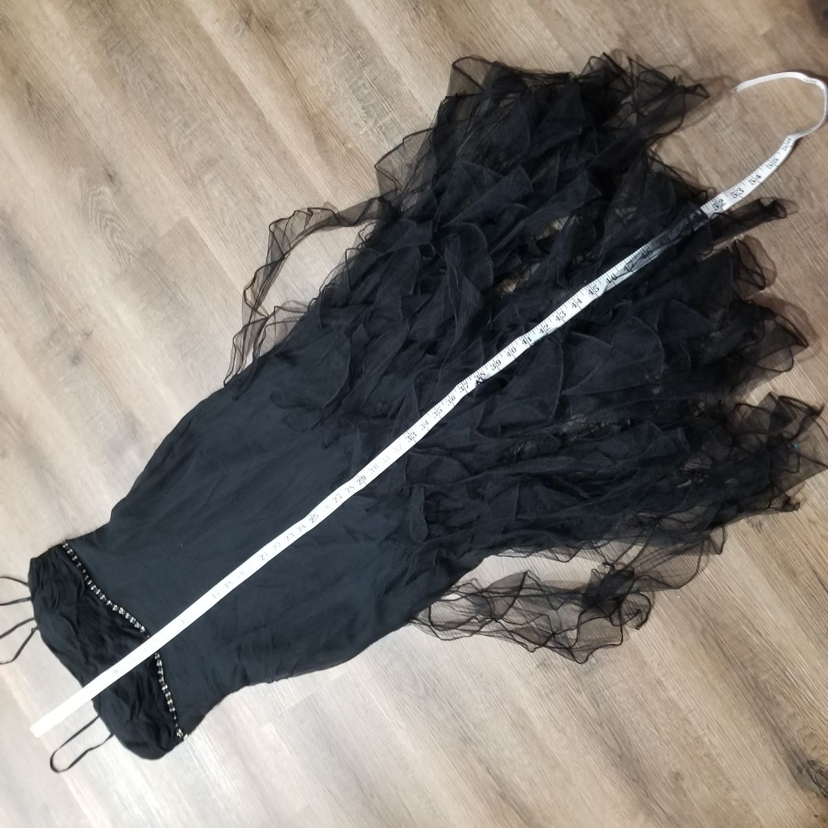 Style Vintage La Femme Size 6 Satin Black Mermaid Dress on Queenly