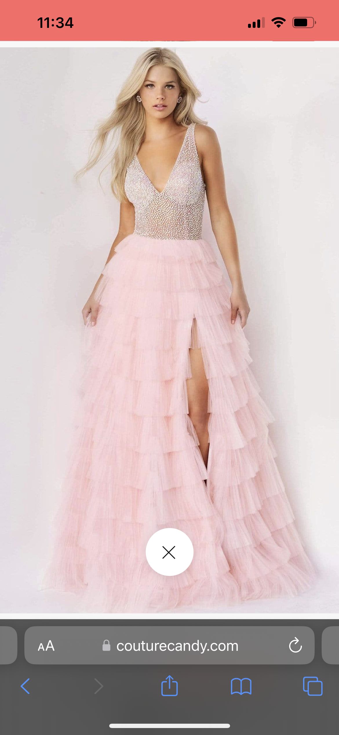 Style 07235 Jovani Size 00 Pink Ball Gown on Queenly