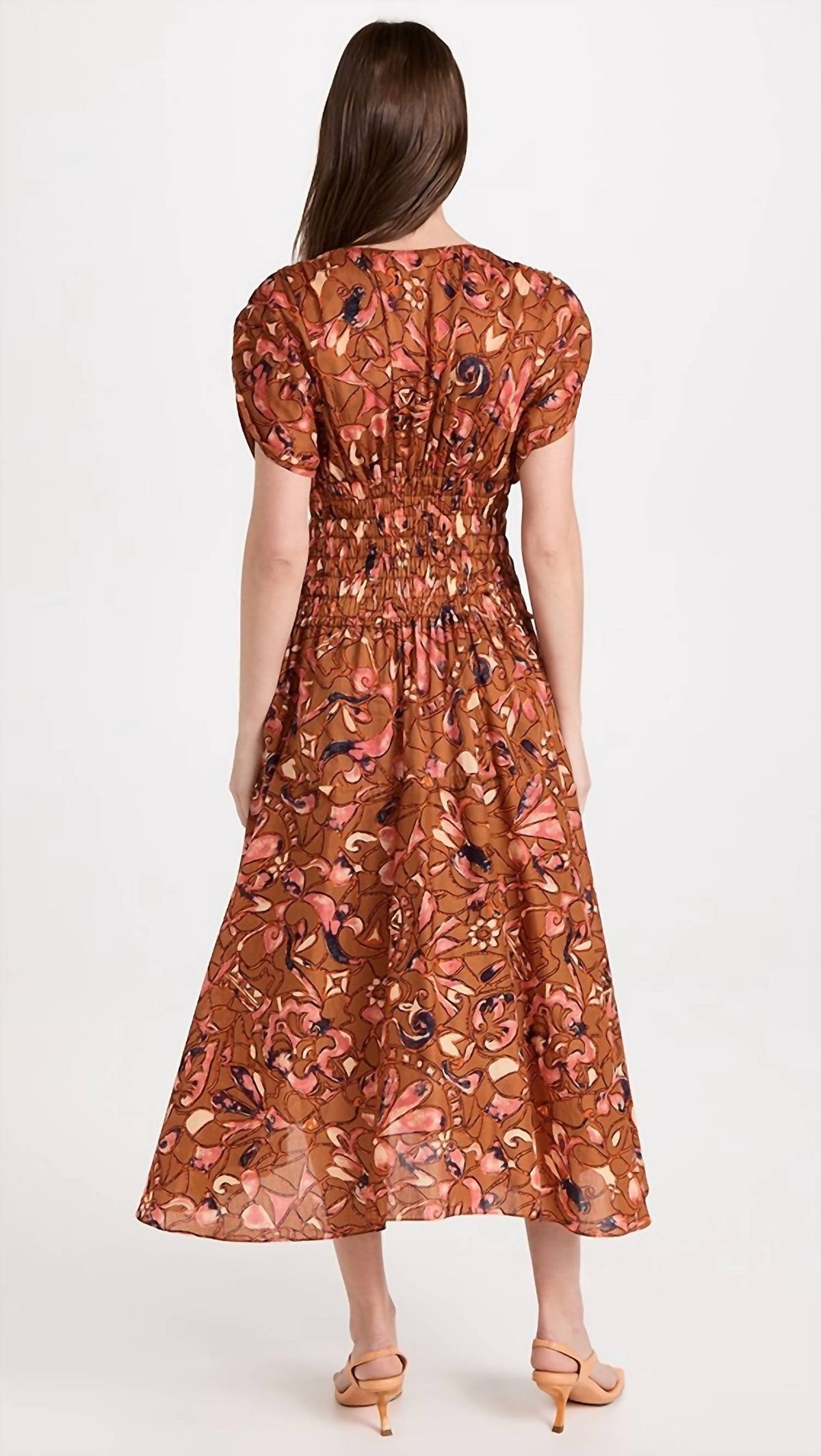 Style 1-1696470842-1498 A.L.C. Size 4 Plunge Floral Brown Cocktail Dress on Queenly