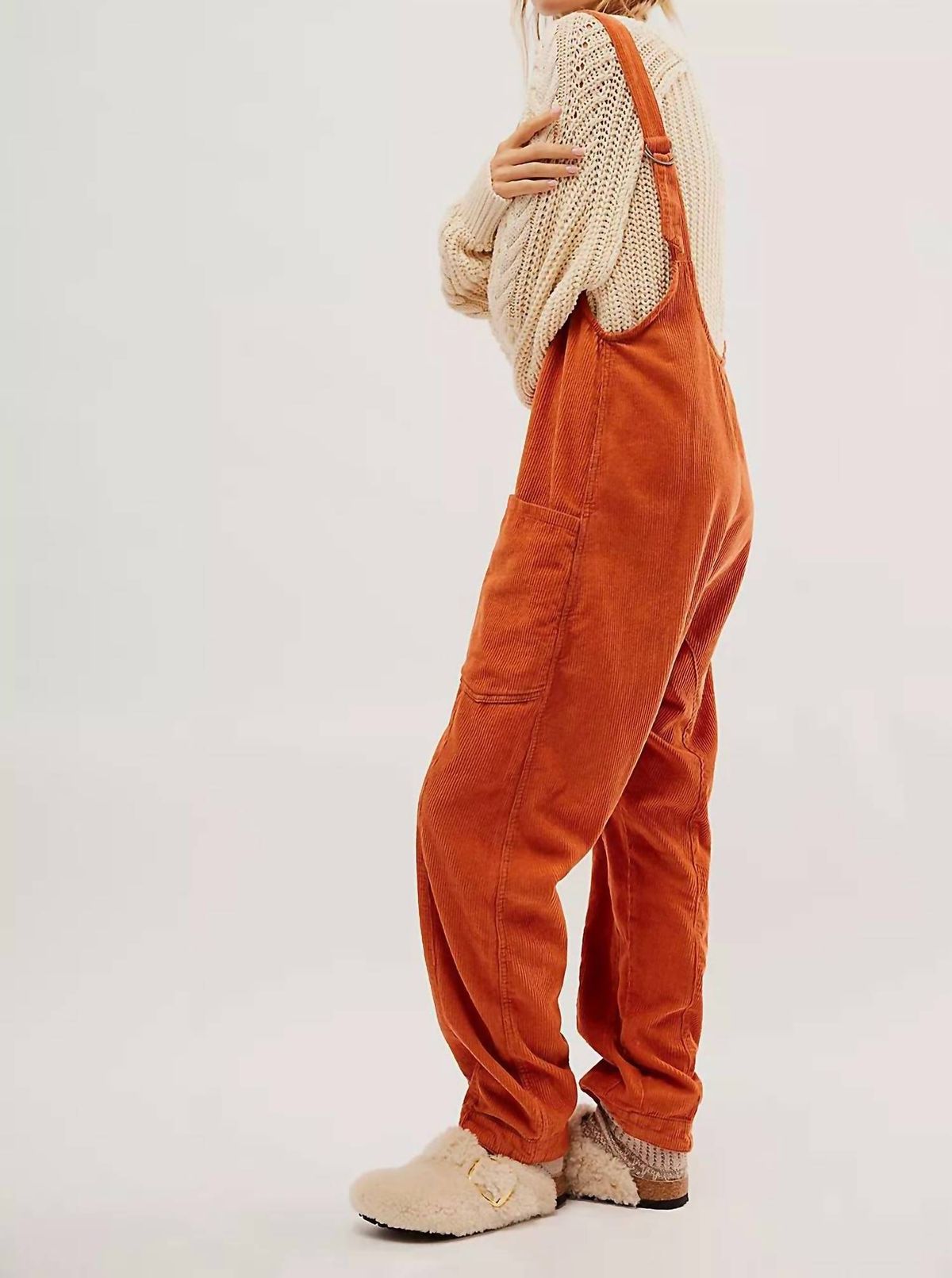Style 1-2274899577-2696 Free People Size L Orange Formal Jumpsuit on Queenly