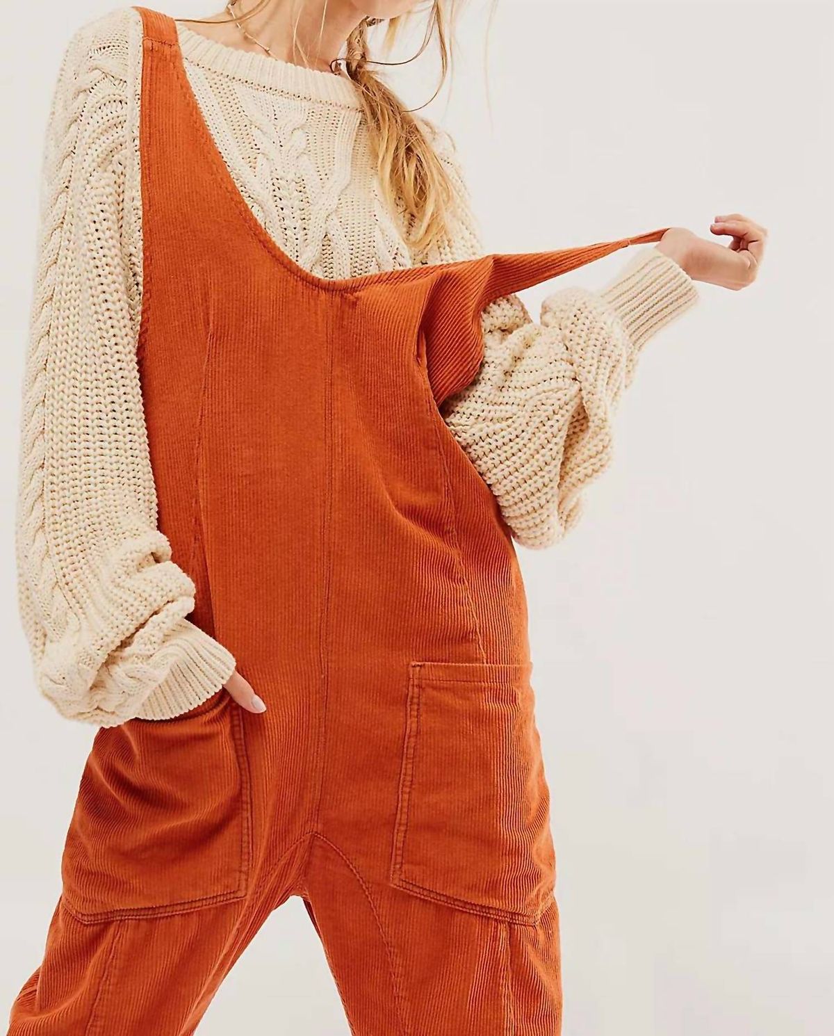 Style 1-2274899577-2696 Free People Size L Orange Formal Jumpsuit on Queenly