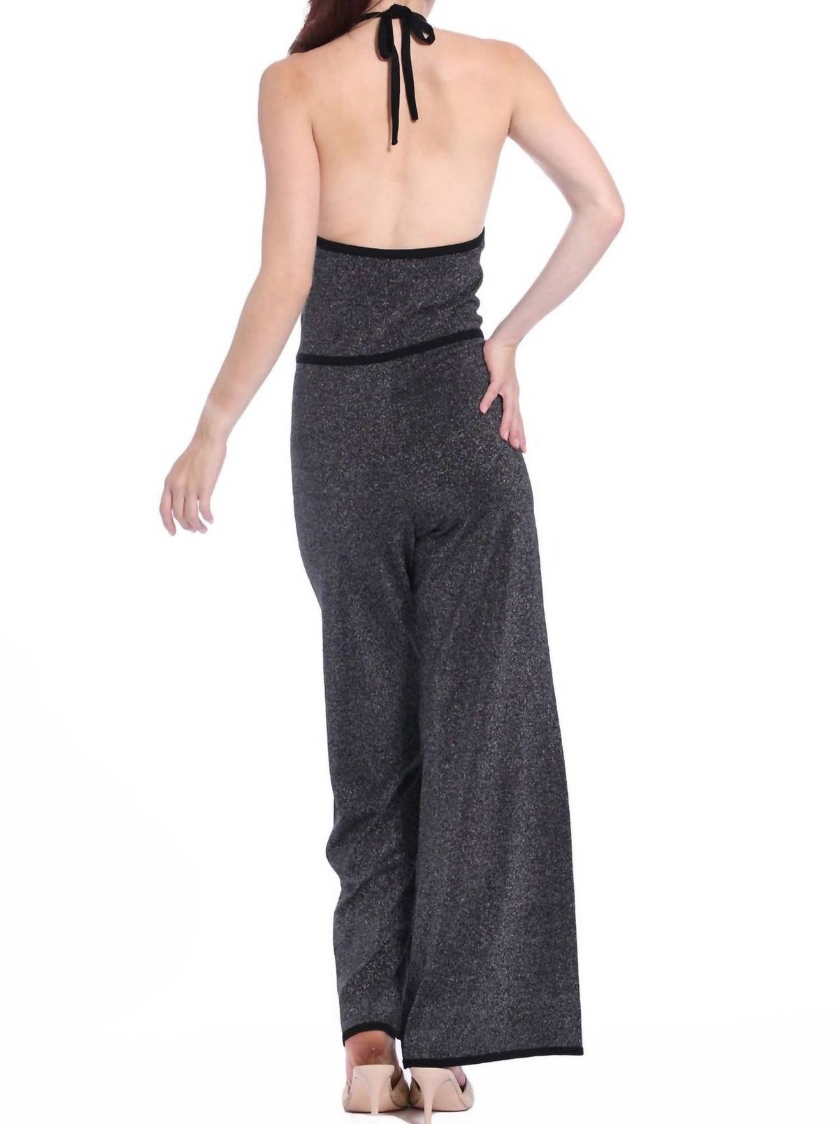 Style 1-2320508407-3236 Minnie Rose Size S Halter Black Formal Jumpsuit on Queenly