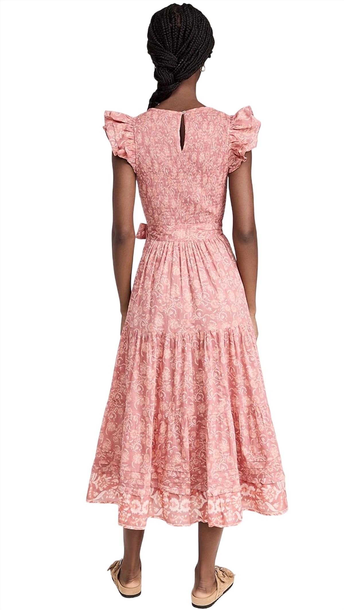Style 1-283089151-3011 Cleobella Size M Floral Pink Cocktail Dress on Queenly