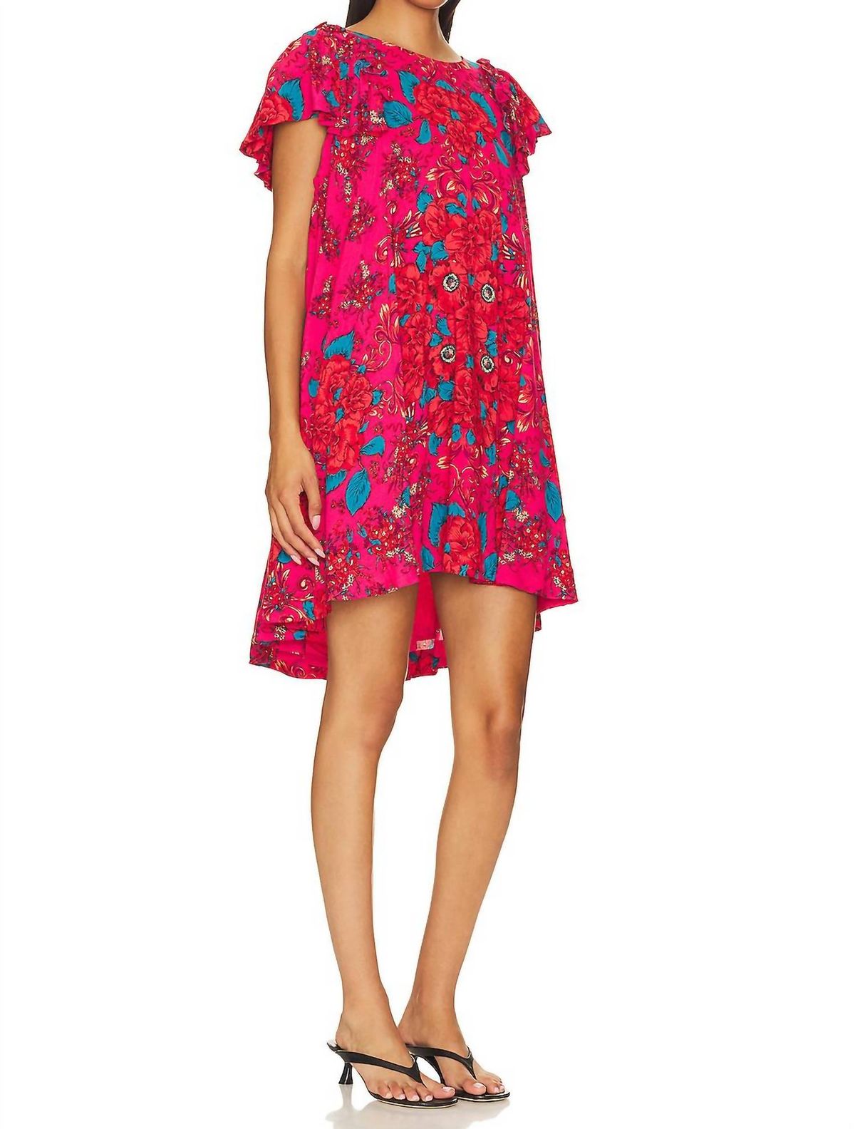 Style 1-3309271624-2901 Free People Size M Floral Pink Cocktail Dress on Queenly