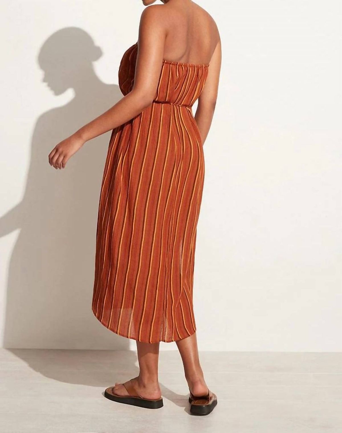 Style 1-3372512613-3236 FAITHFULL THE BRAND Size S Strapless Orange Cocktail Dress on Queenly