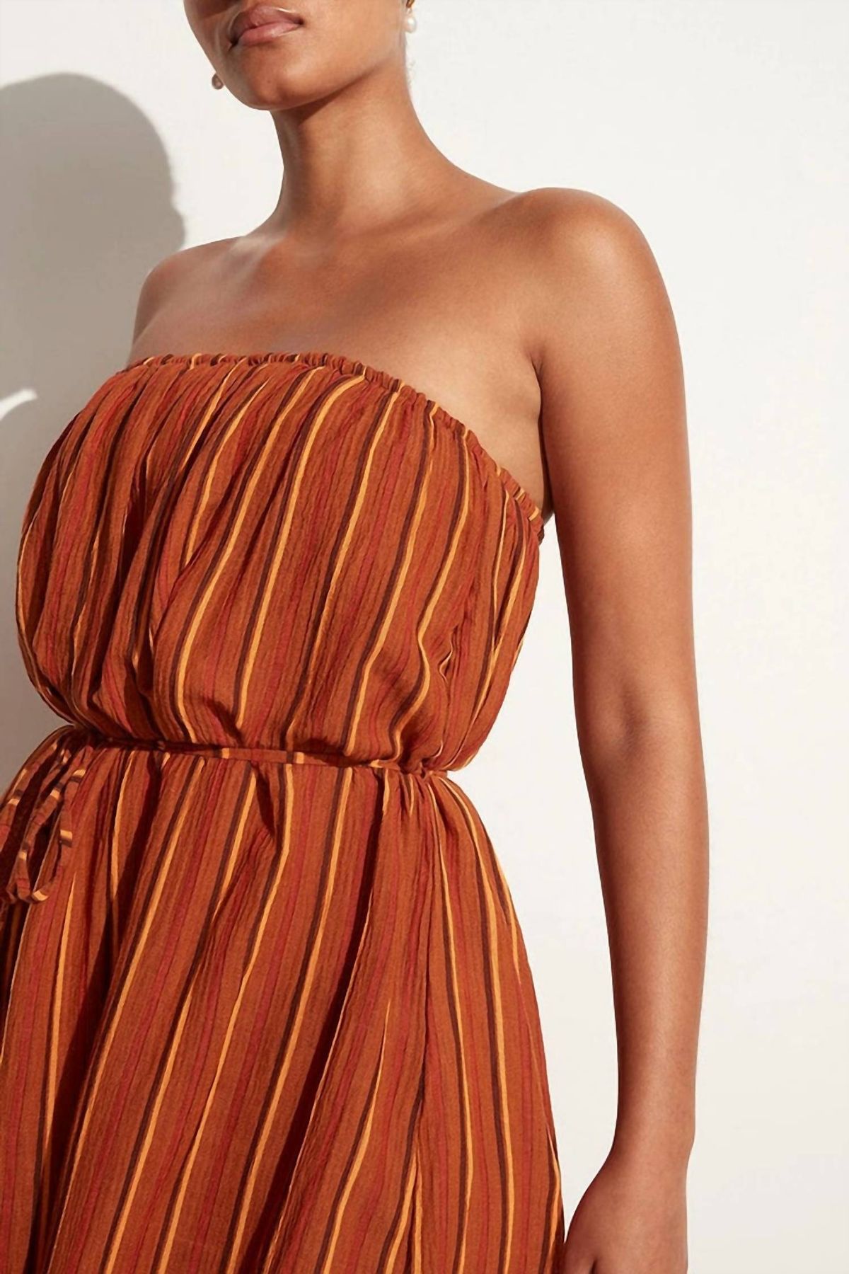 Style 1-3372512613-3236 FAITHFULL THE BRAND Size S Strapless Orange Cocktail Dress on Queenly