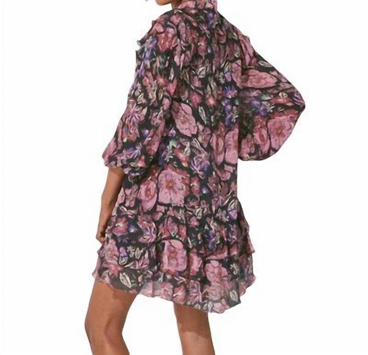 Style 1-3907733479-3011 Cleobella Size M Floral Purple Cocktail Dress on Queenly