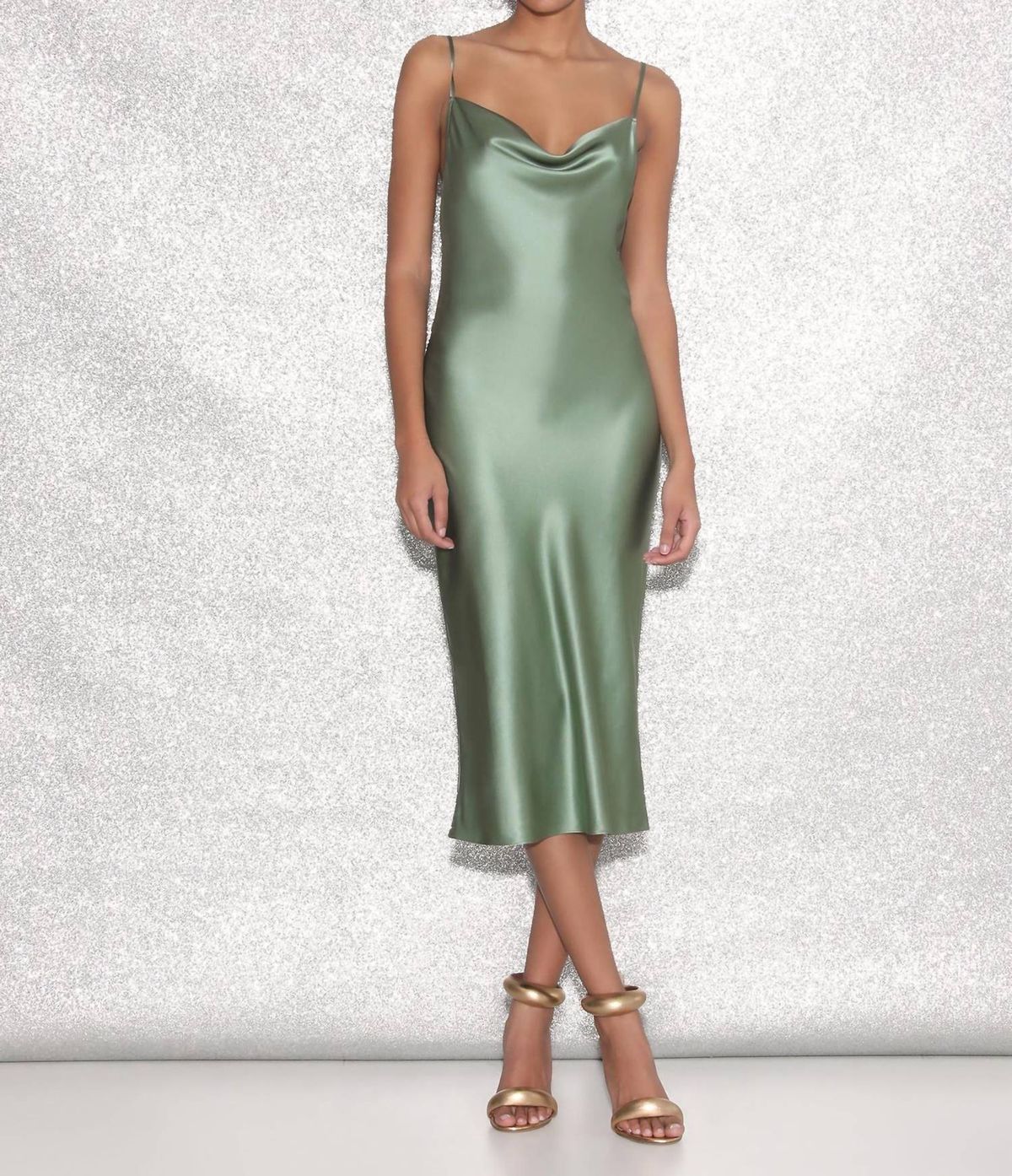Style 1-4202055501-2696 Fleur Du Mal Size L Satin Green Cocktail Dress on Queenly